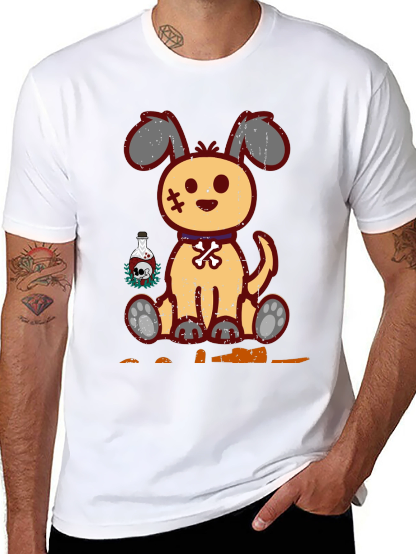 Spooky Cute Dog Graphic Tee - Halloween