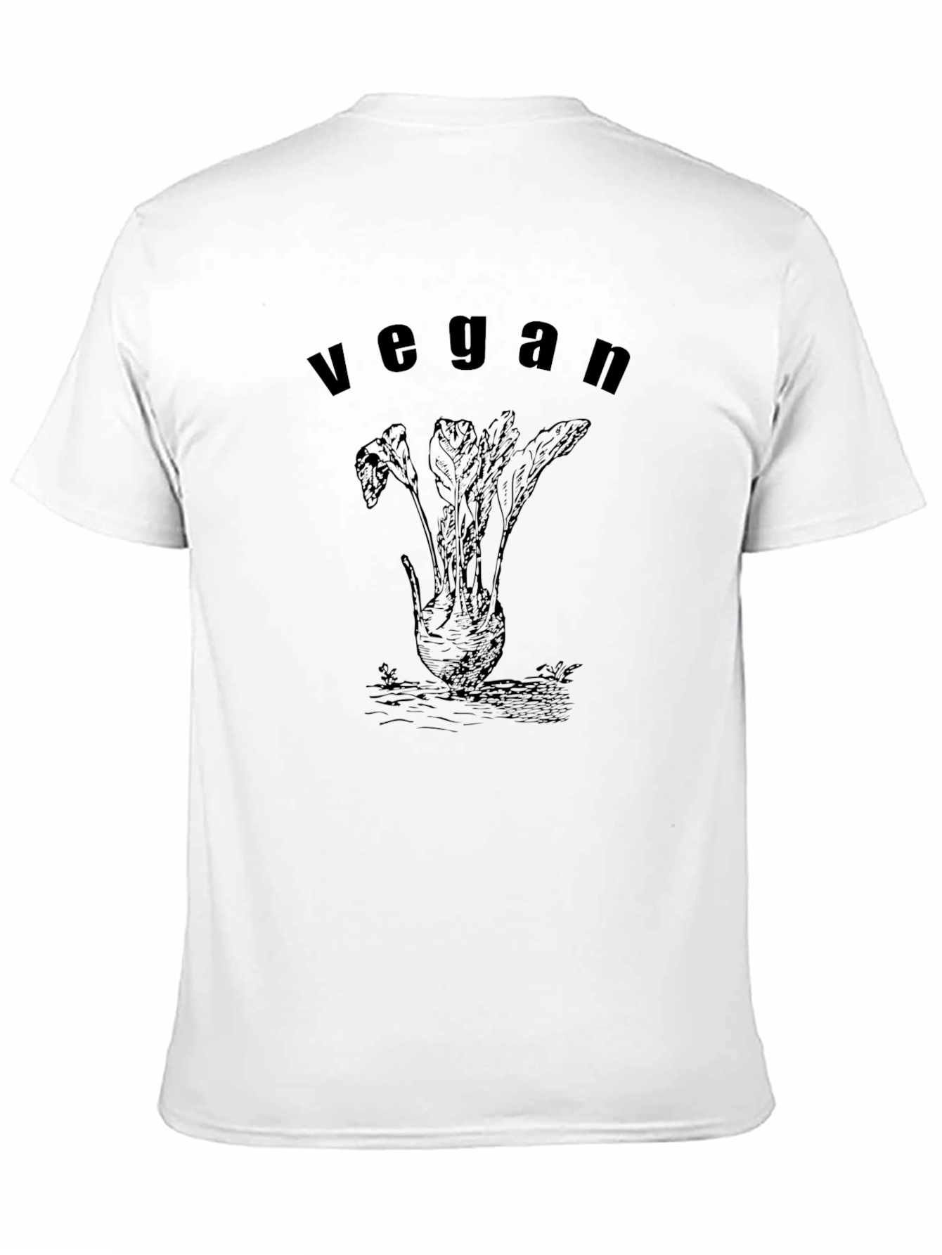 Vegan Root Vegetable Graphic Tee - Black Cotton