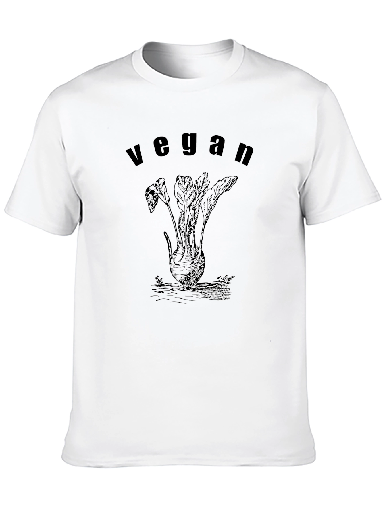 Vegan Root Vegetable Graphic Tee - Black Cotton