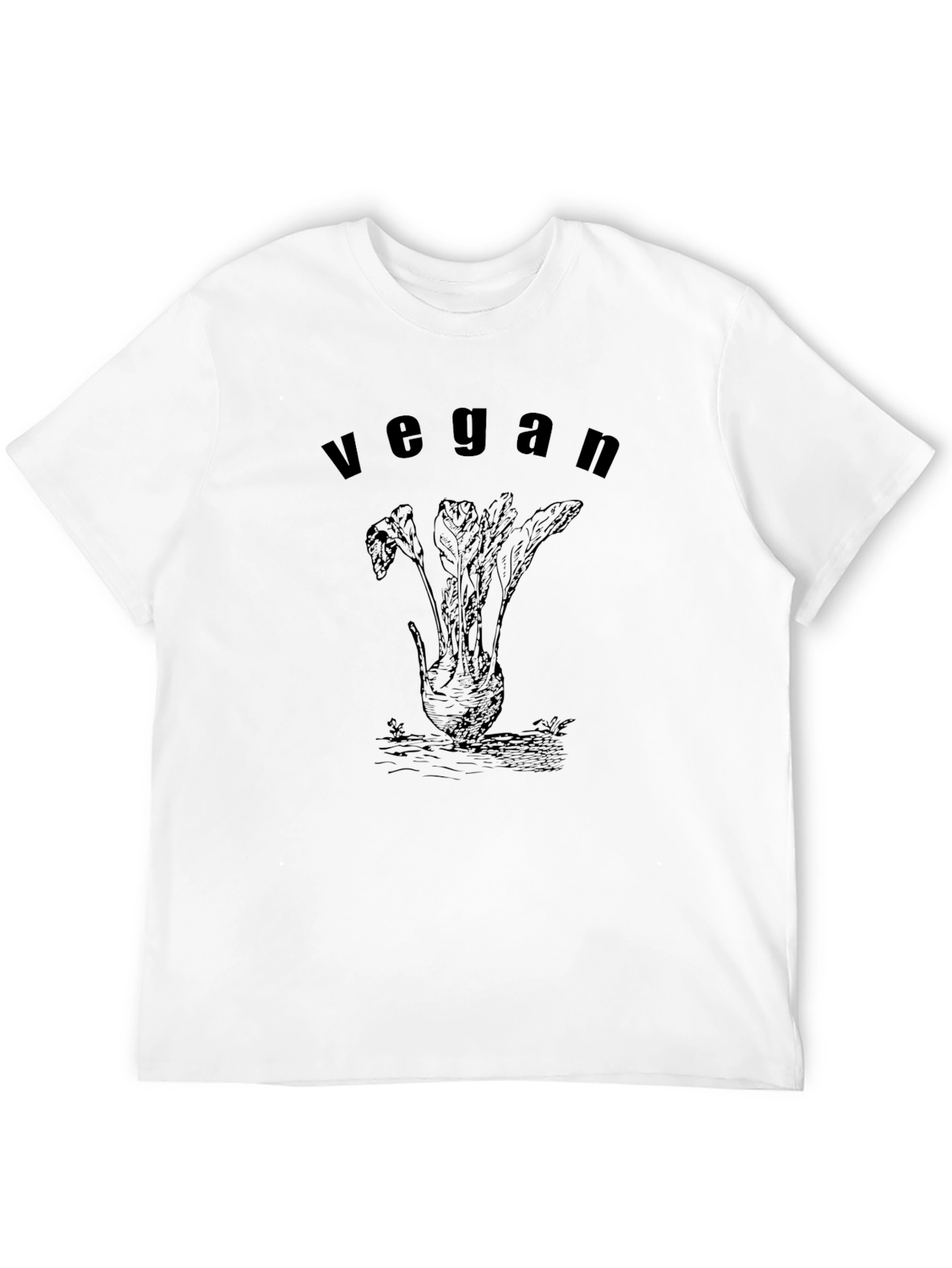 Vegan Root Vegetable Graphic Tee - Black Cotton
