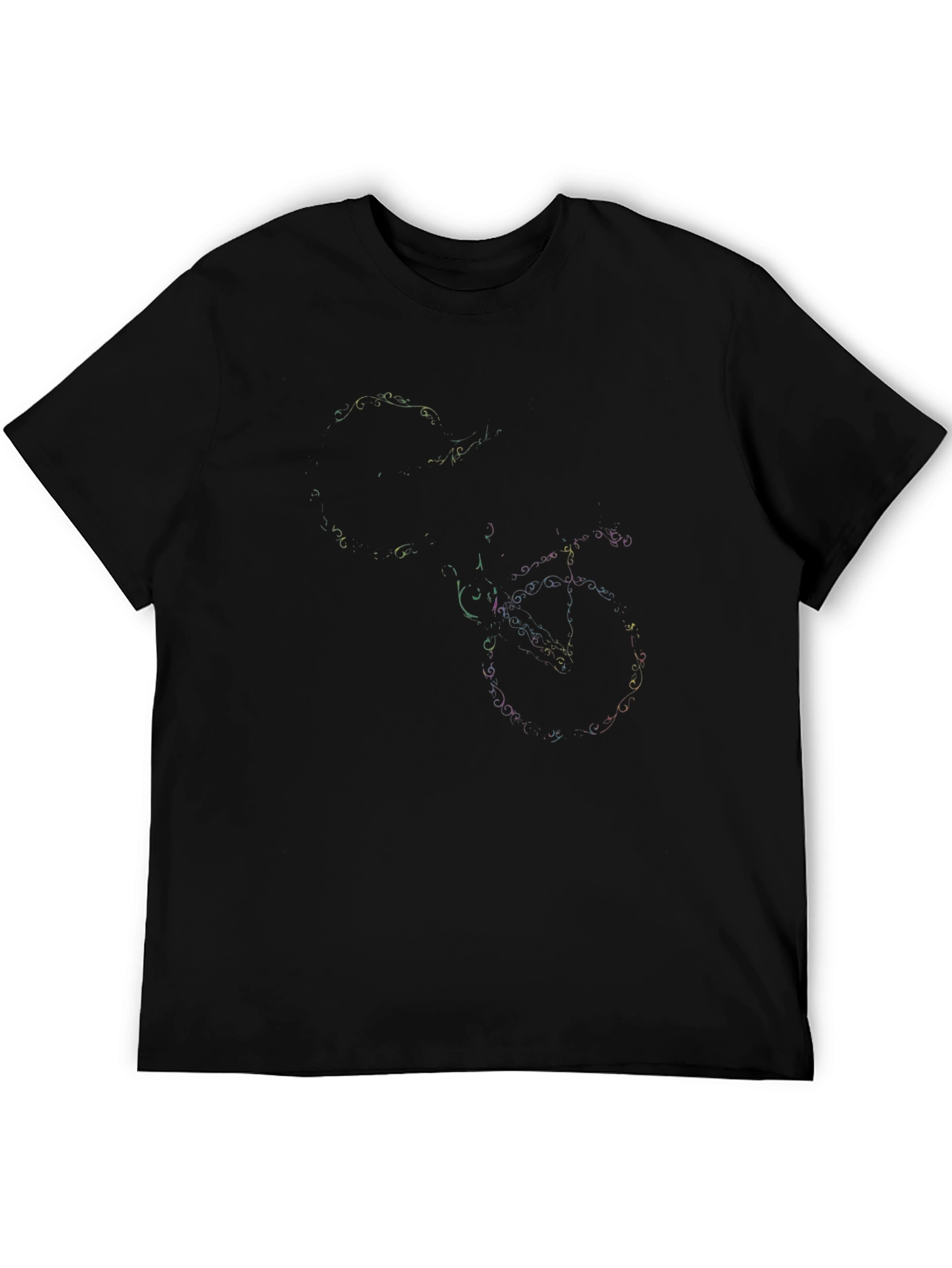 Mens Black Graphic T-Shirt - Bicycle Design