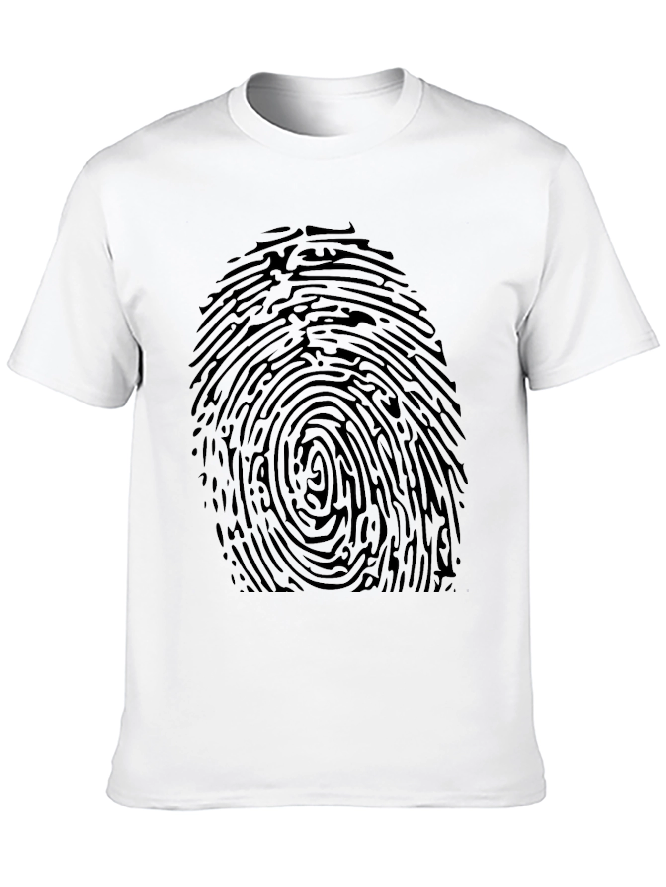 Fingerprint Graphic Tee - Black Novelty T-Shirt