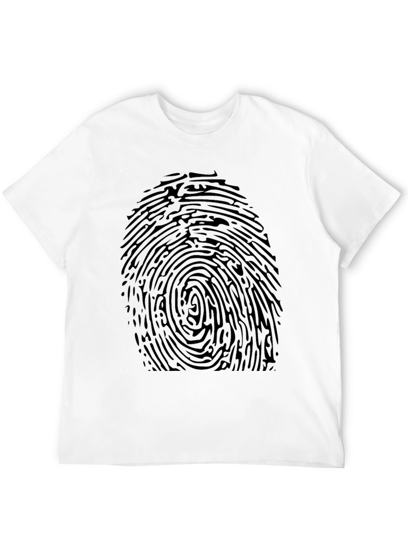 Fingerprint Graphic Tee - Black Novelty T-Shirt