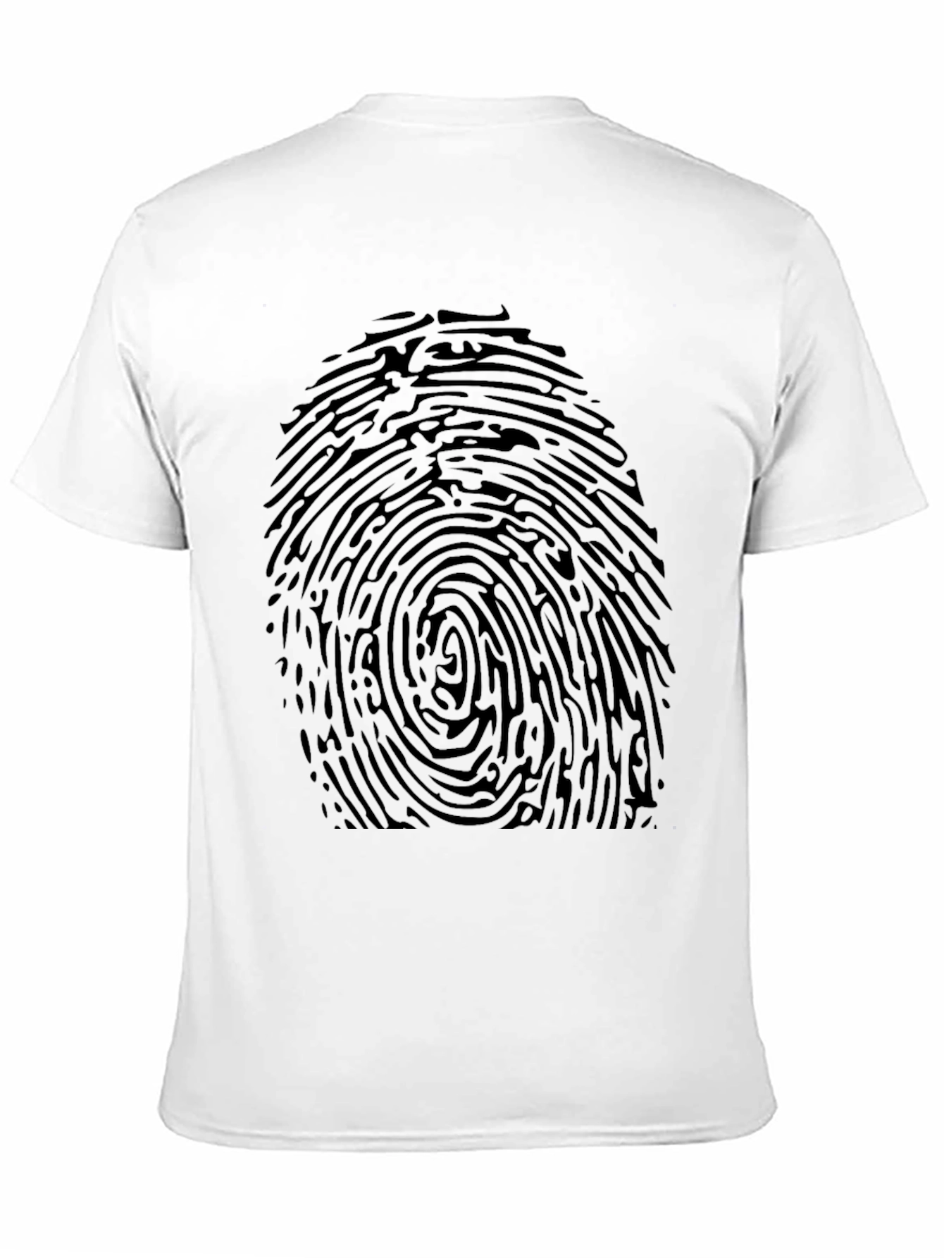 Fingerprint Graphic Tee - Black Novelty T-Shirt