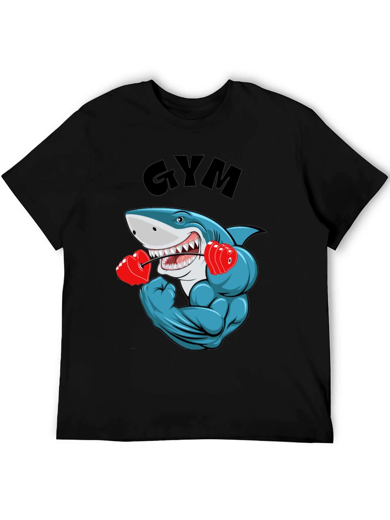 Gym Shark Graphic Tee - Funny Workout Shirt