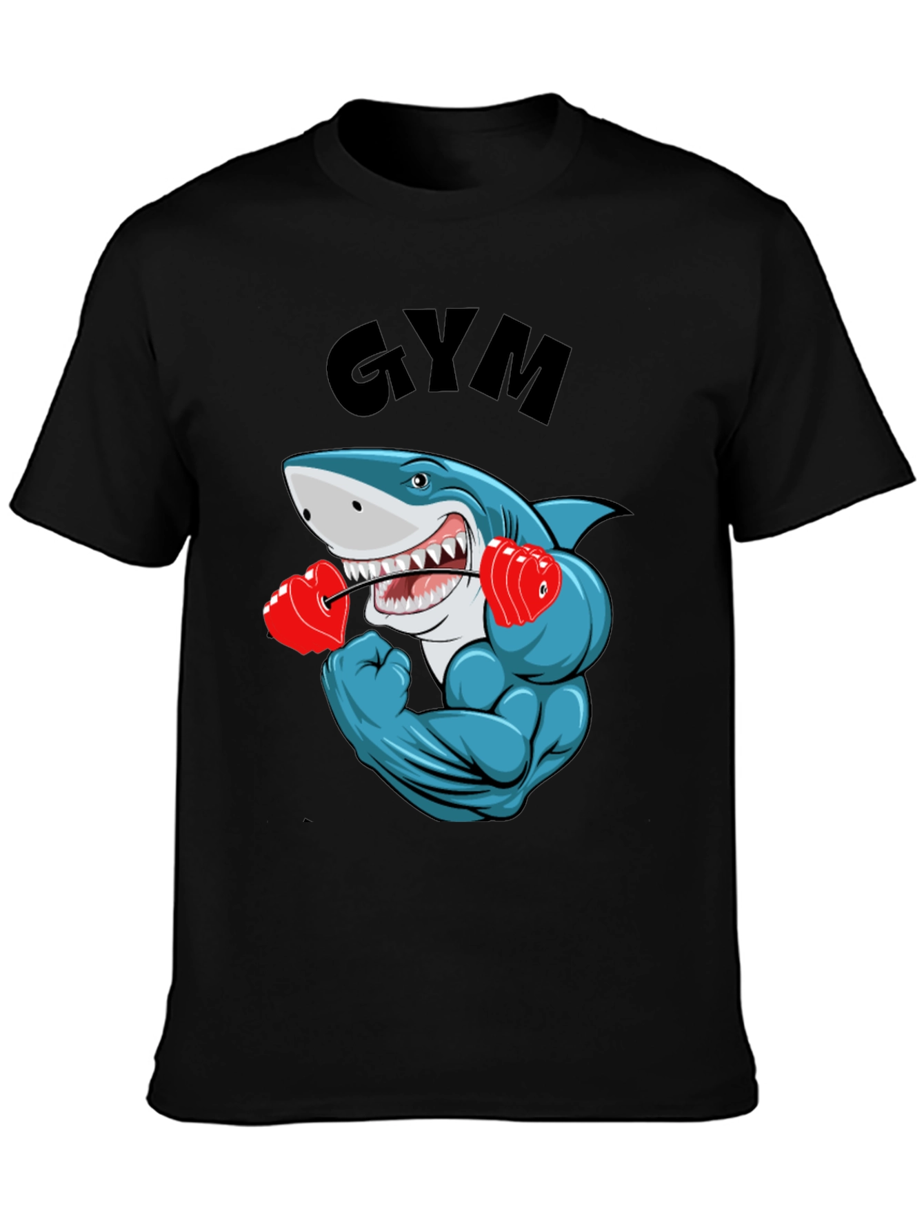 Gym Shark Graphic Tee - Funny Workout Shirt