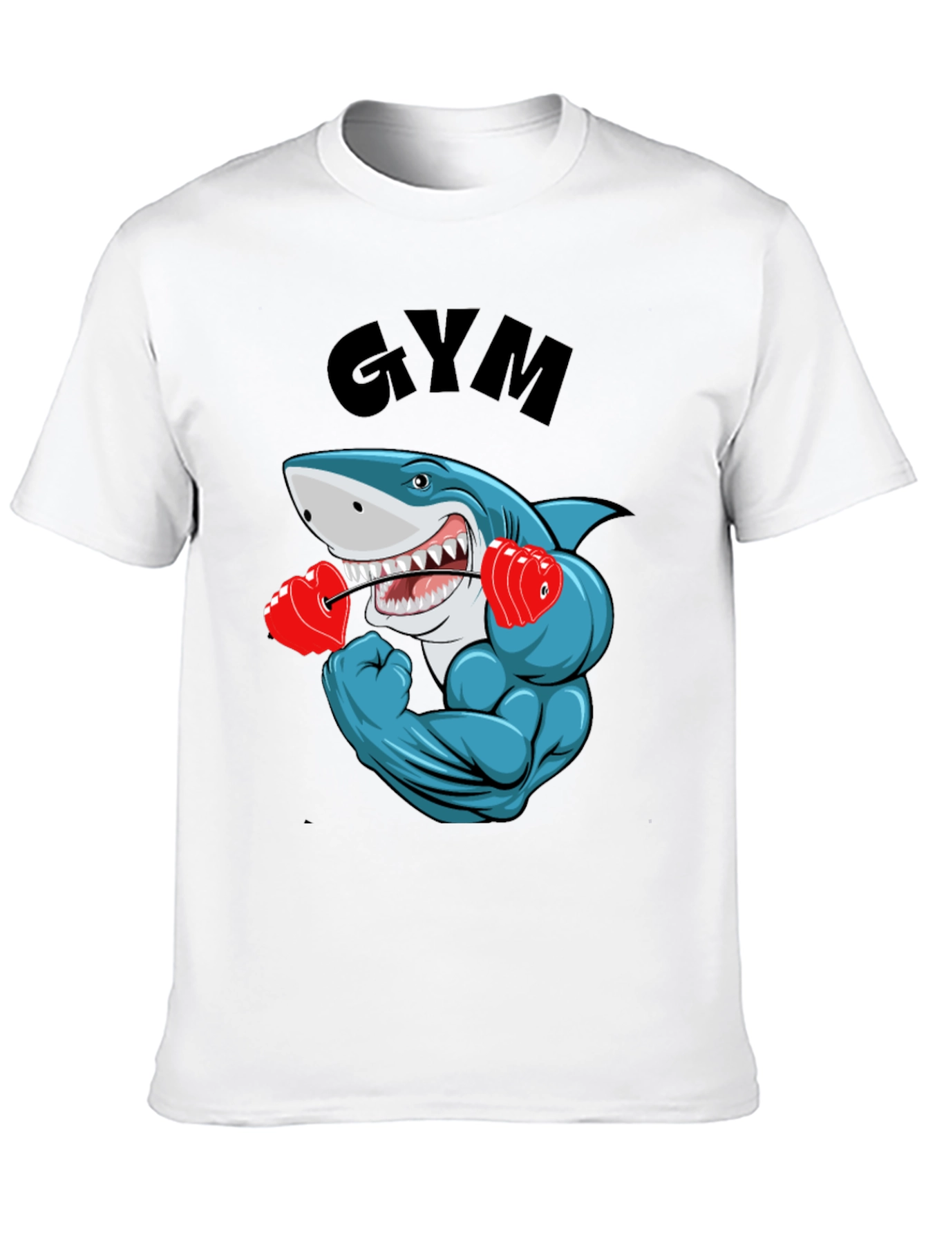 Gym Shark Graphic Tee - Funny Workout Shirt