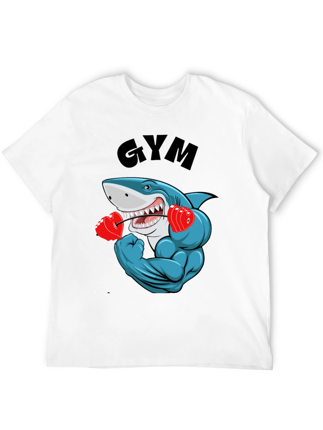 Gym Shark Graphic Tee - Funny Workout Shirt