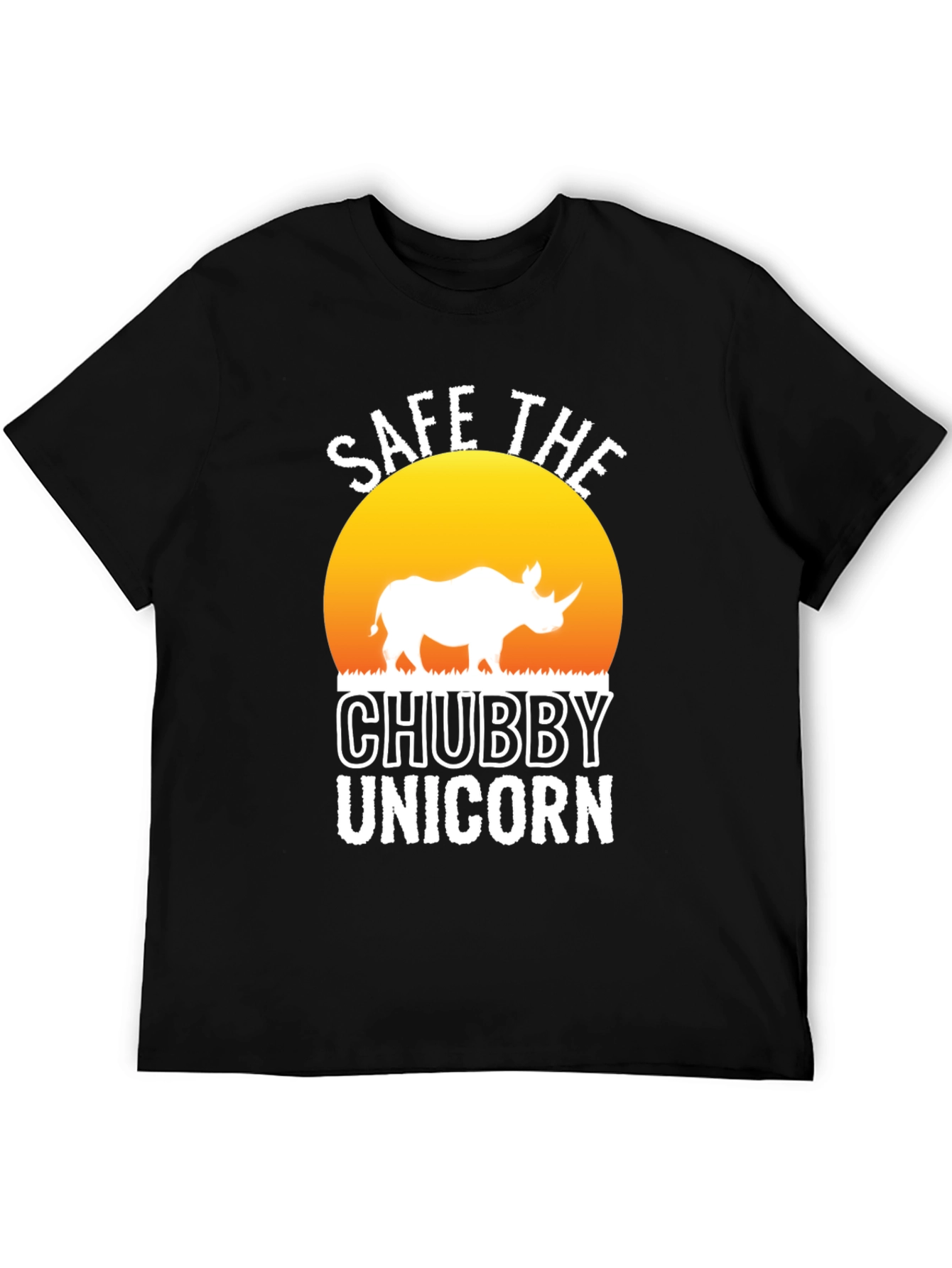 Save the Chubby Unicorn Black T-Shirt