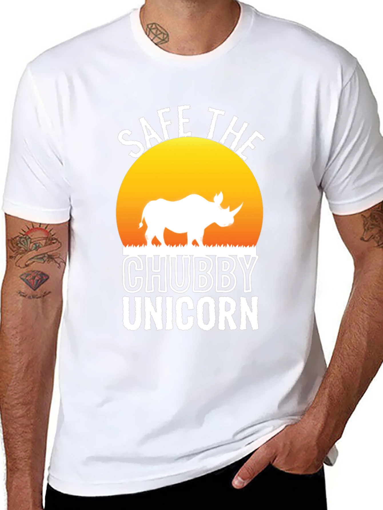 Save the Chubby Unicorn Black T-Shirt