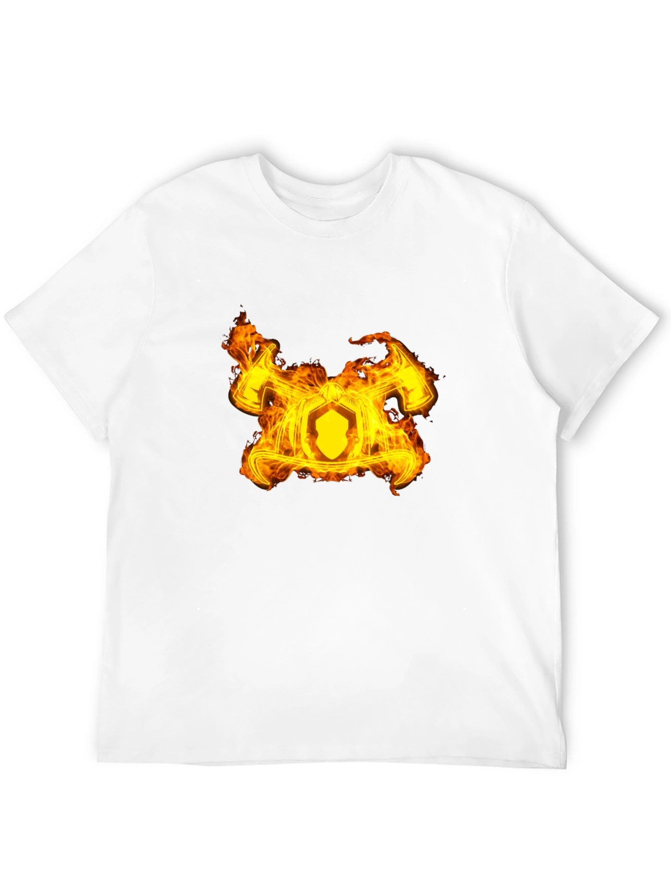 Fiery Firefighter Maltese Cross Black T-Shirt