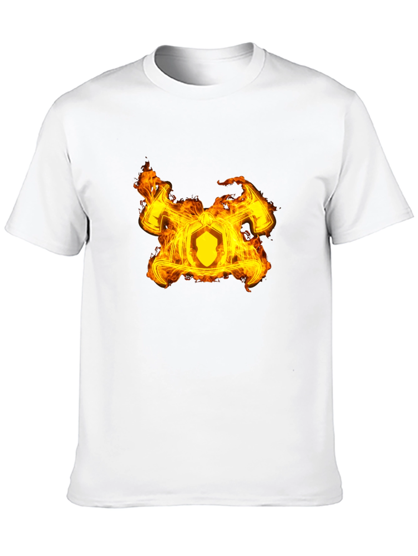 Fiery Firefighter Maltese Cross Black T-Shirt