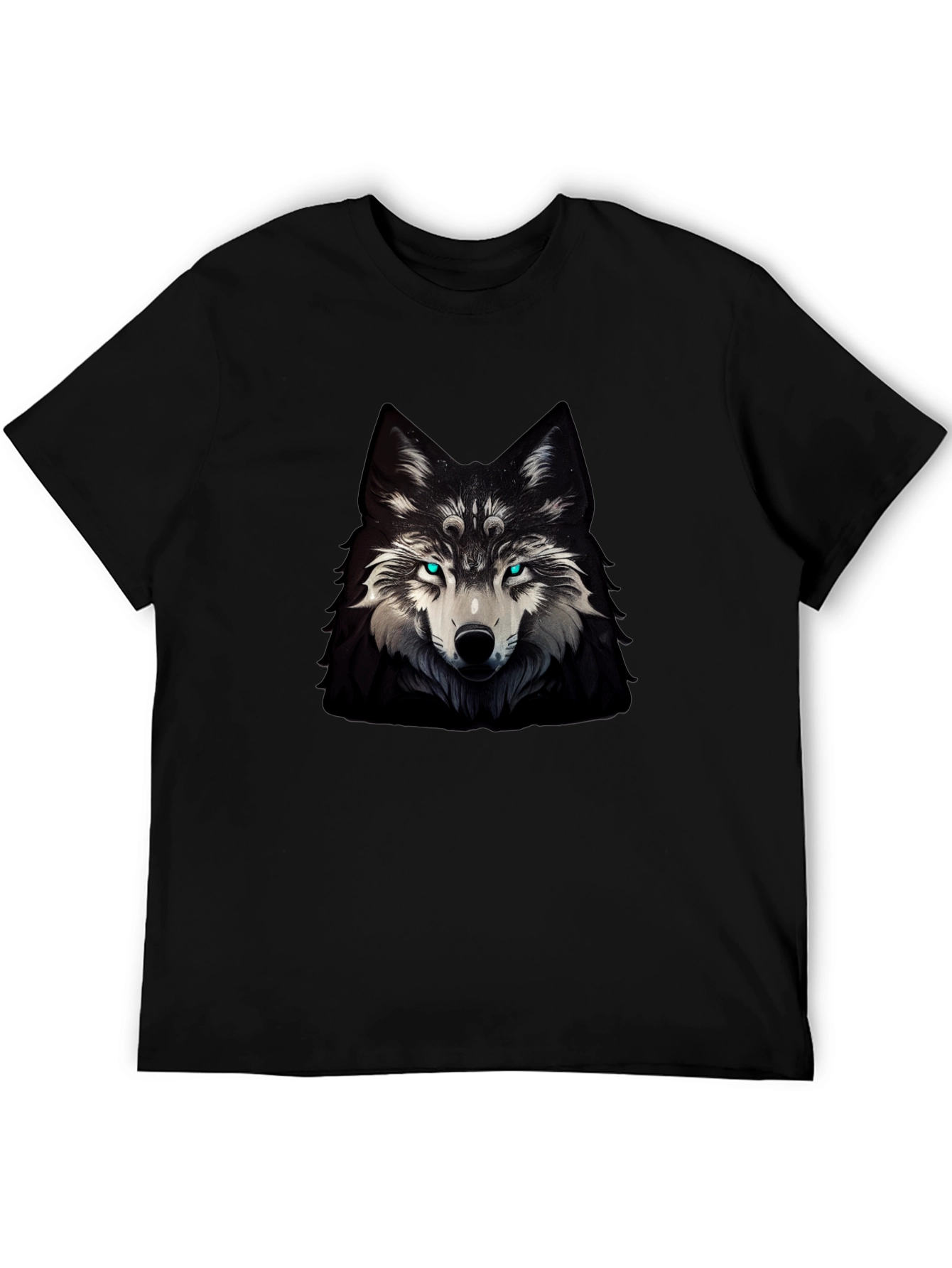 Mystic Wolf Graphic Tee - Mens Black T-Shirt