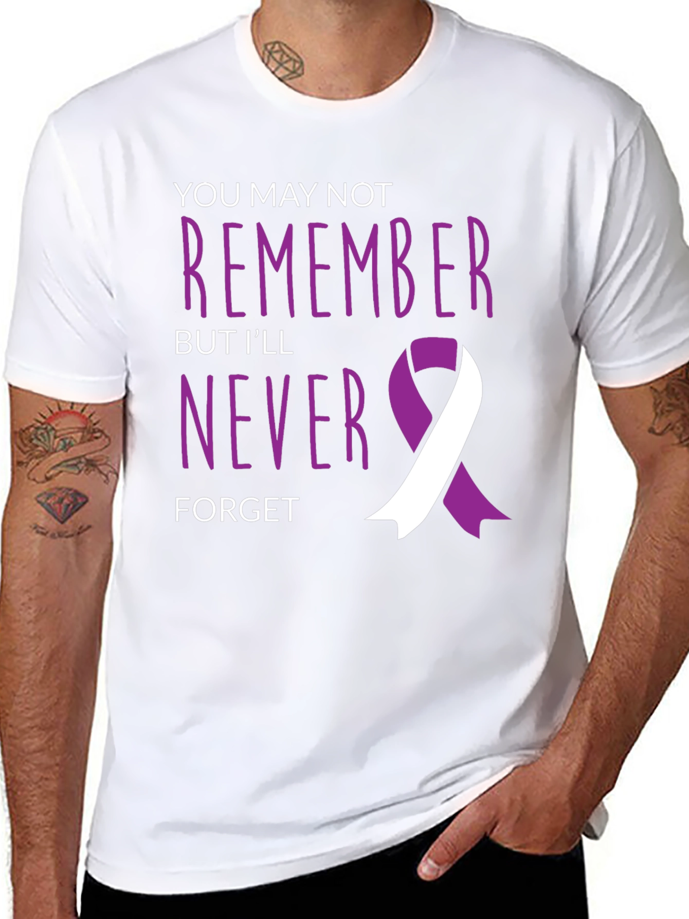 Never Forget Awareness Ribbon Graphic Tee