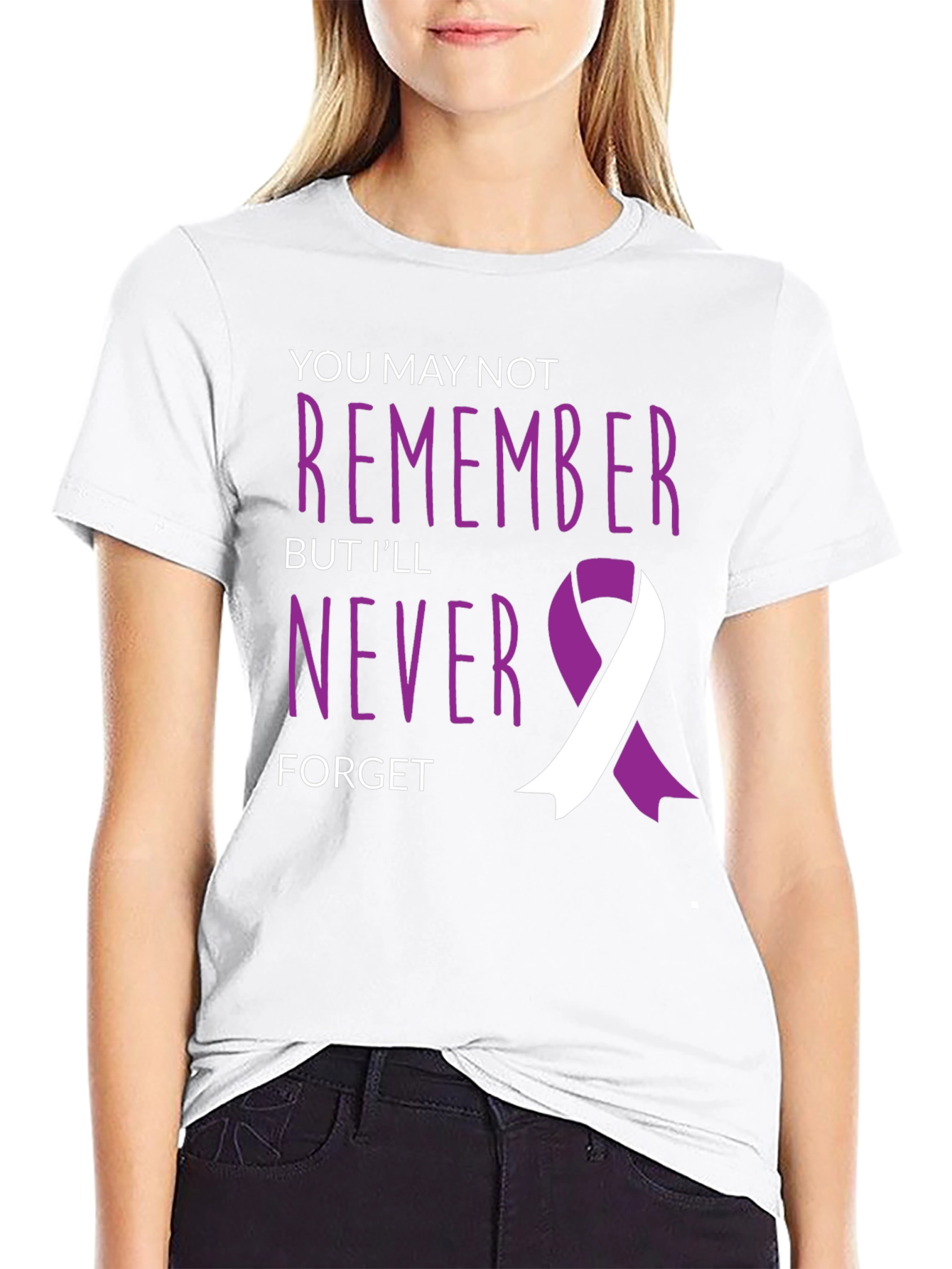 Never Forget Awareness Ribbon Graphic Tee