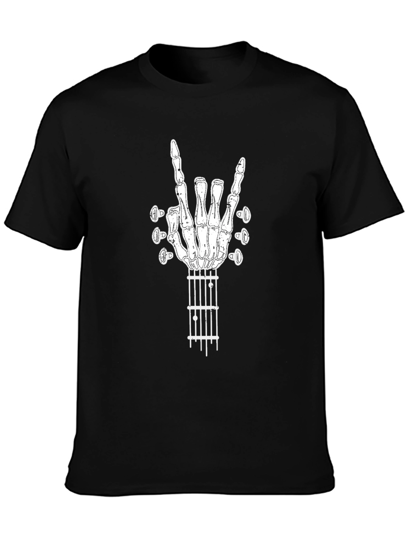 Rock On Guitar Skeleton Hand T-Shirt