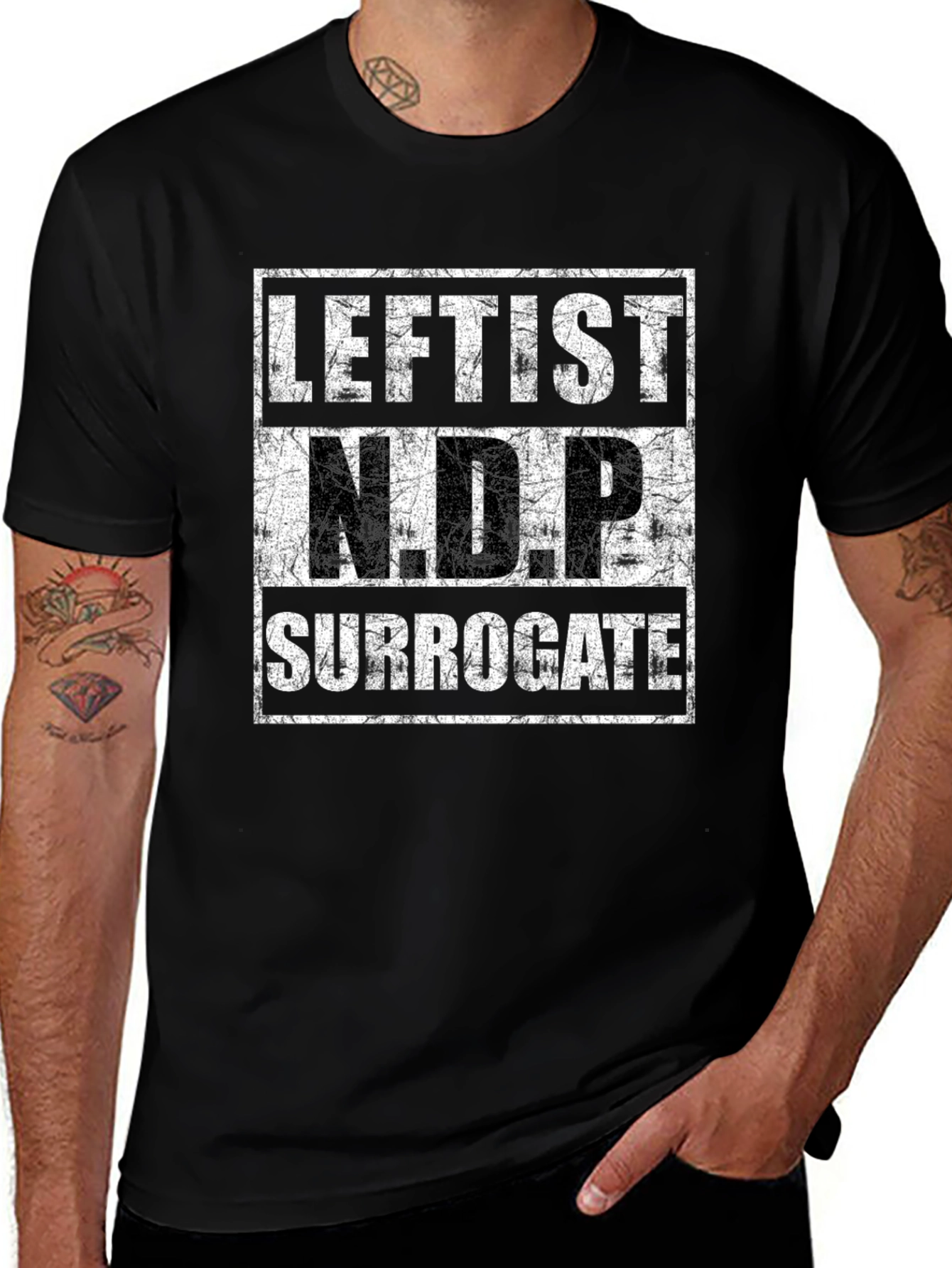 Leftist NDP Surrogate T-Shirt - Bold Political Statement Tee