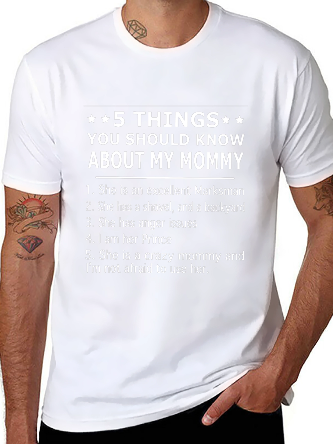 5 Things About My Mommy Black T-Shirt