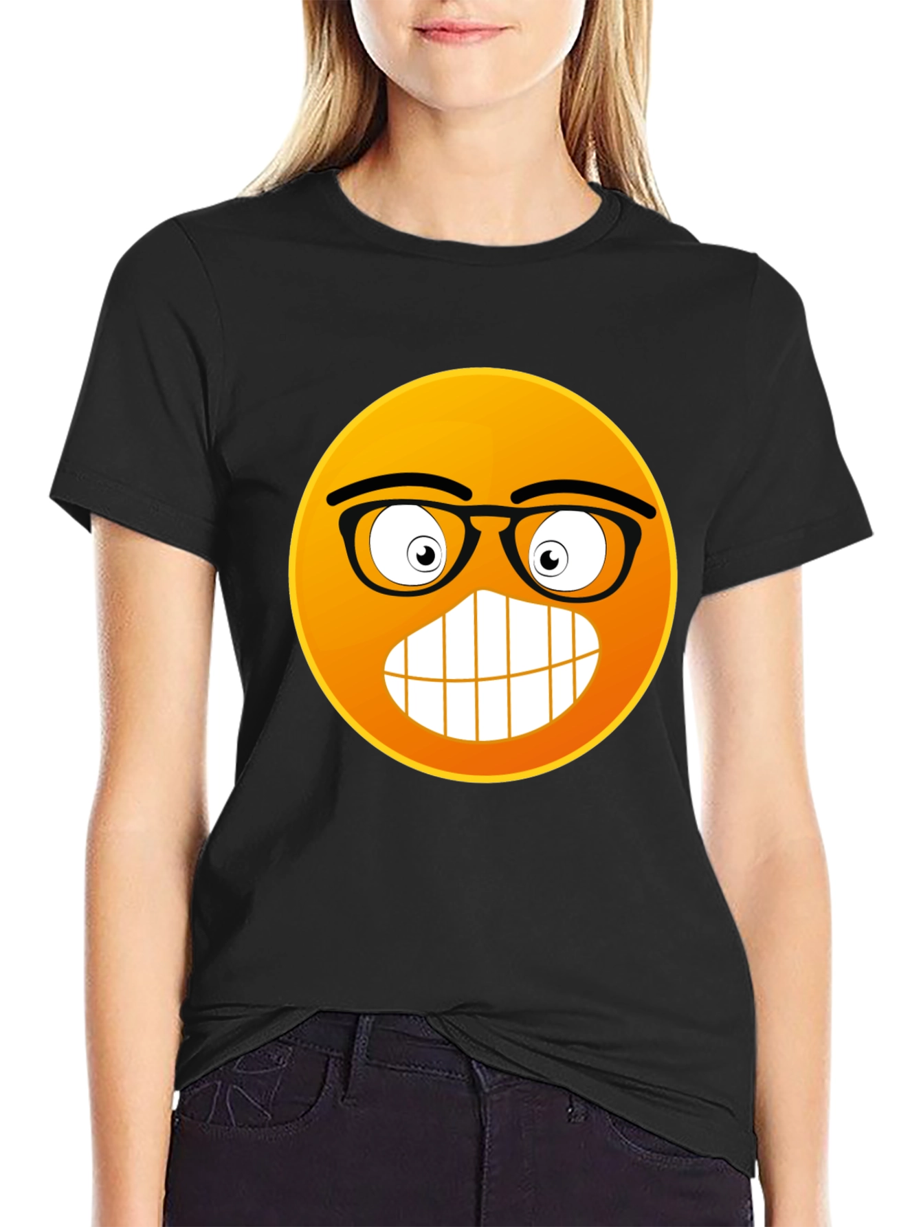 Nerdy Emoji Black T-Shirt: Express Yourself!