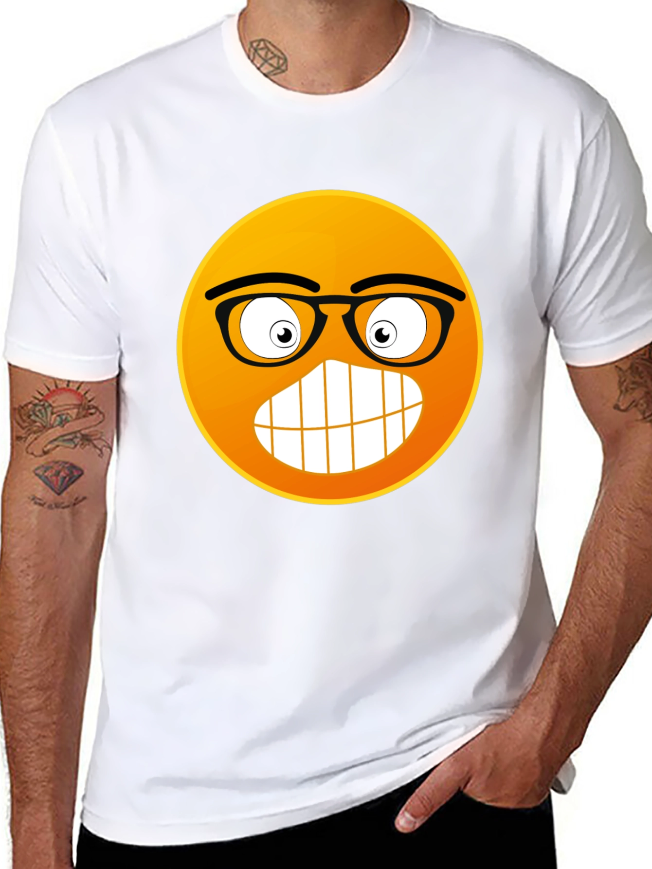 Nerdy Emoji Black T-Shirt: Express Yourself!