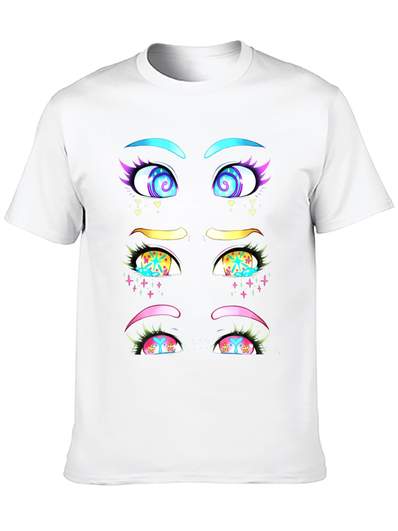 Eye-Catching Graphic T-Shirt: Anime Style Eyes Design