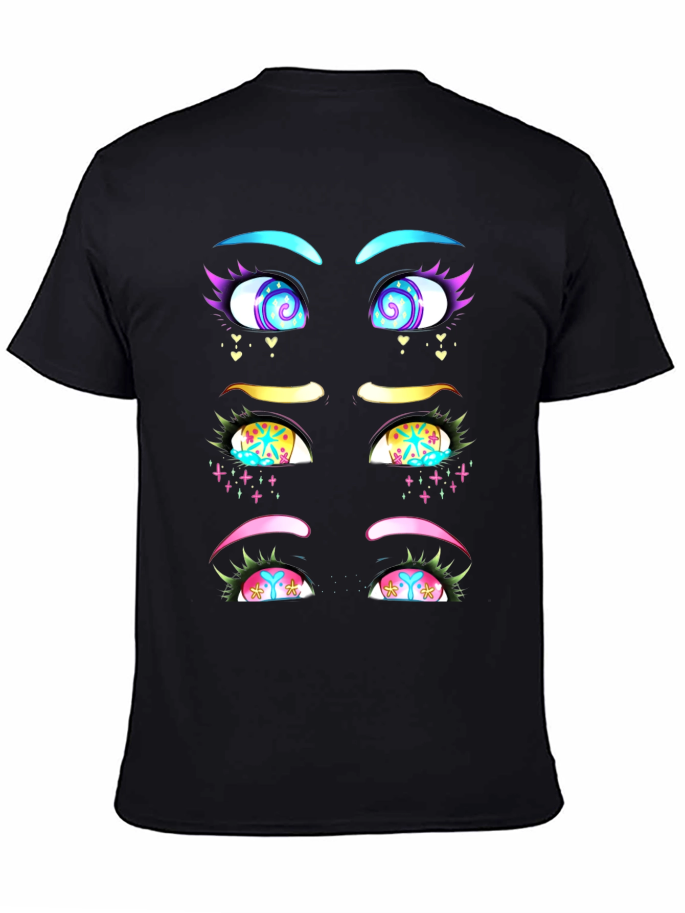 Eye-Catching Graphic T-Shirt: Anime Style Eyes Design