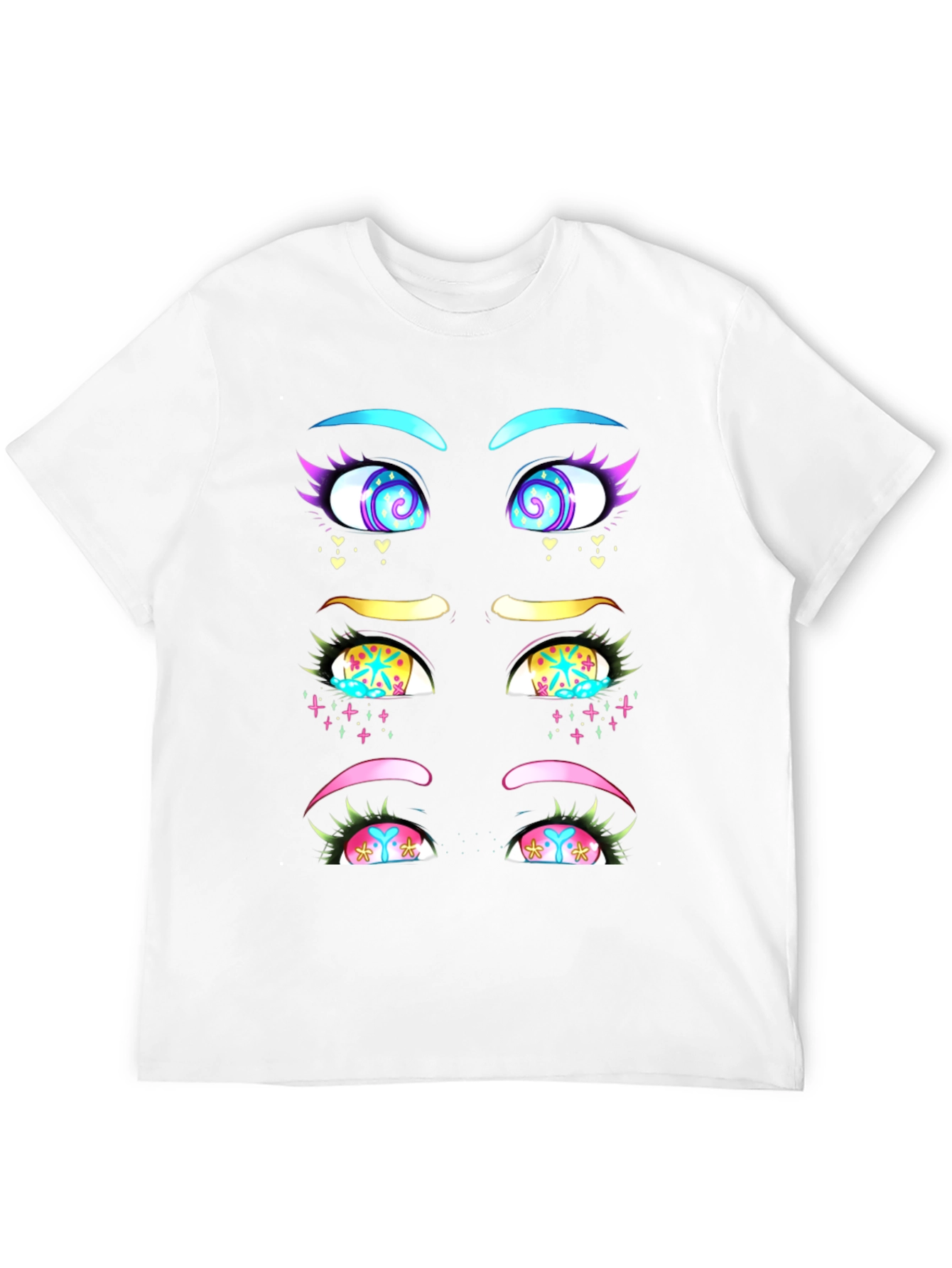 Eye-Catching Graphic T-Shirt: Anime Style Eyes Design