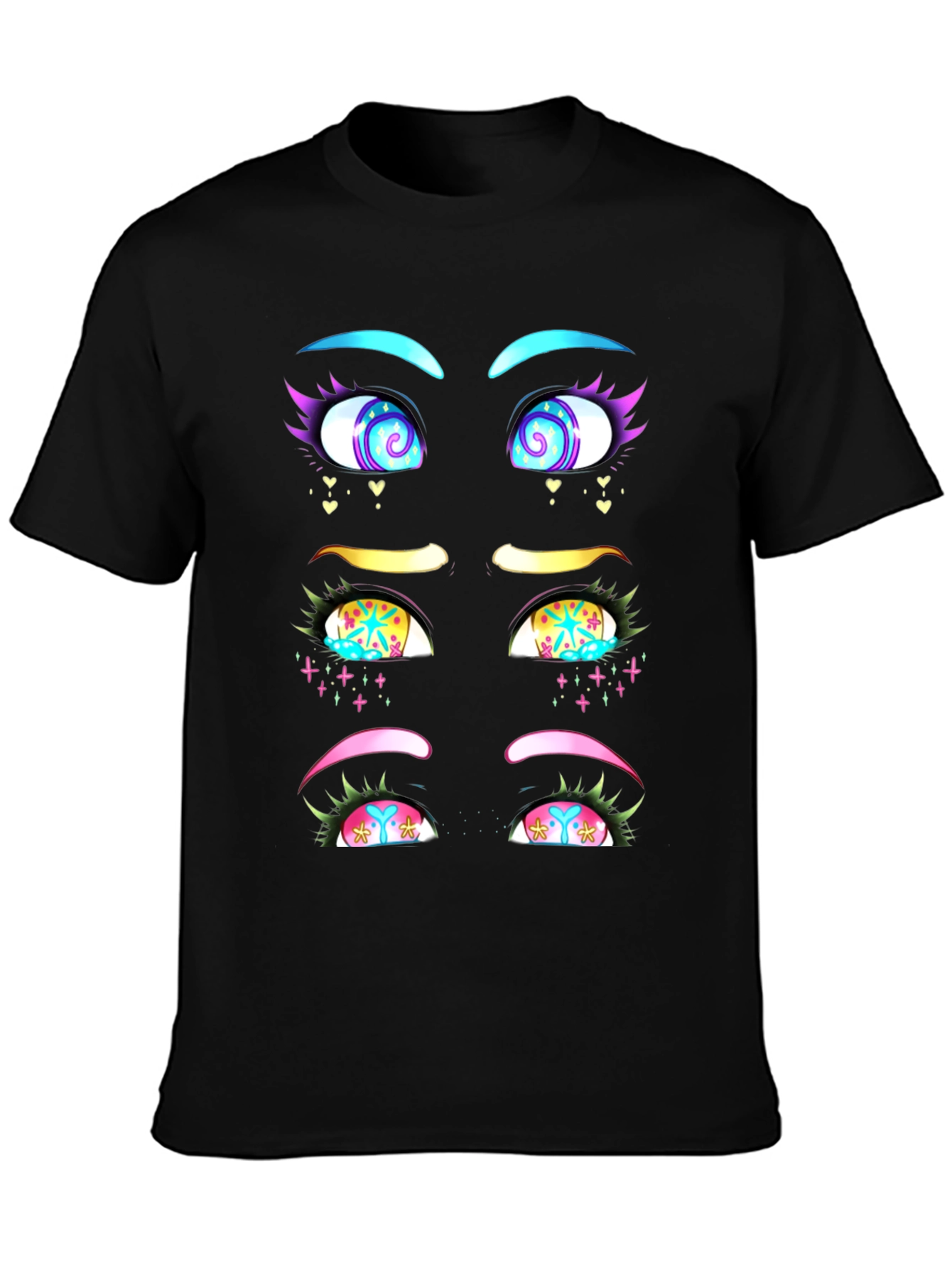 Eye-Catching Graphic T-Shirt: Anime Style Eyes Design