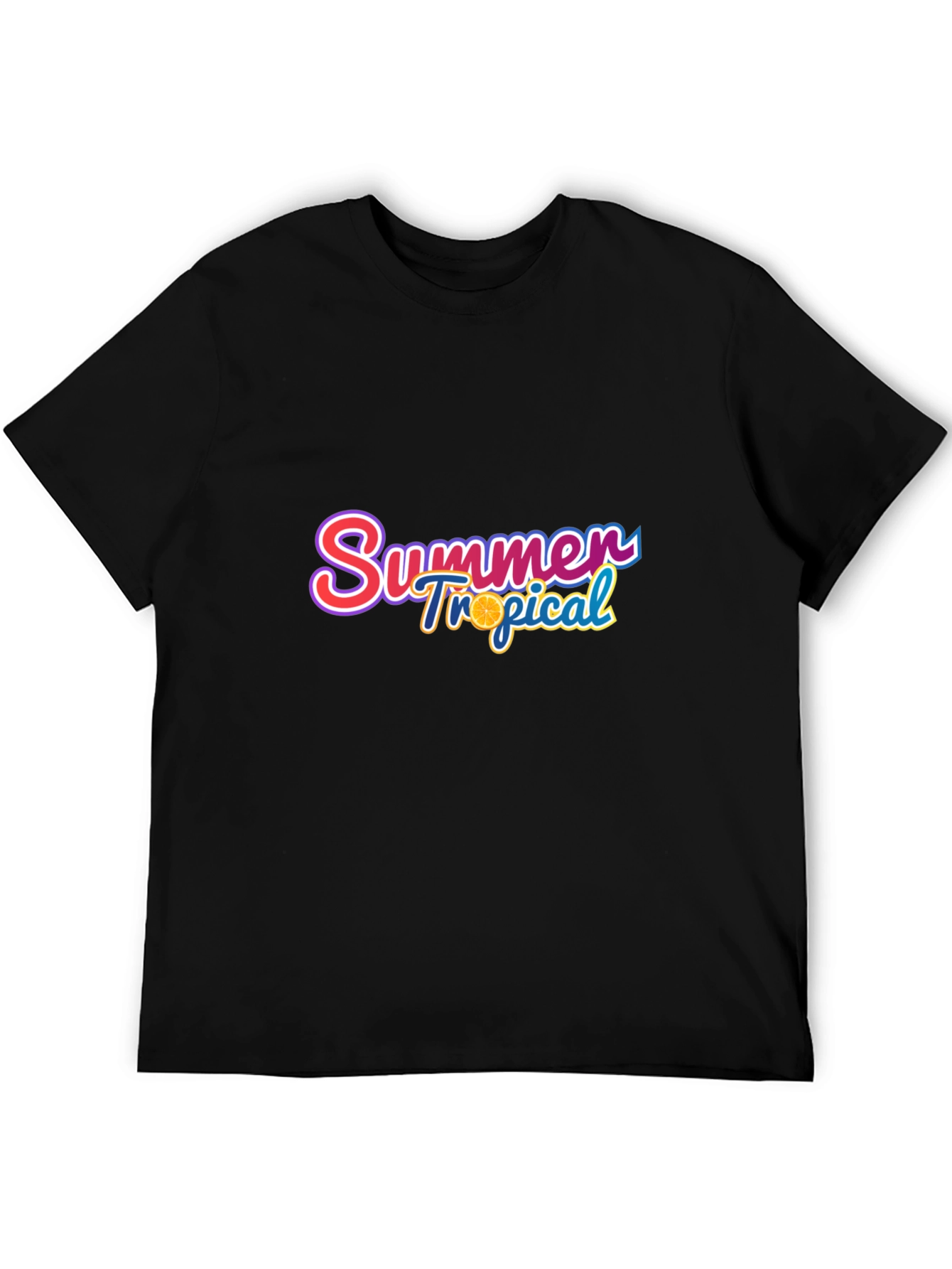 Summer Tropical Graphic Tee - Stylish Black T-Shirt