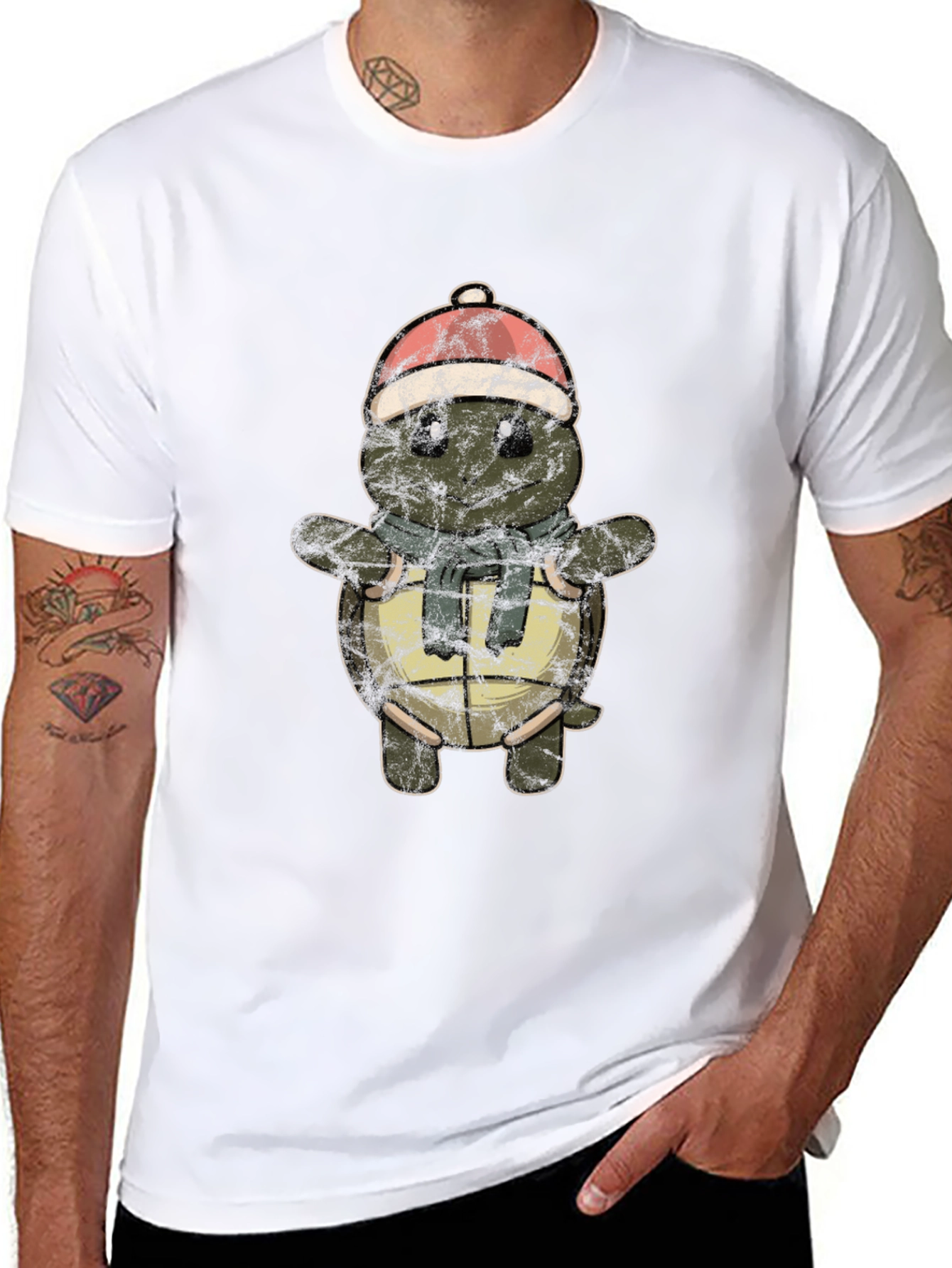 Winter Turtle Graphic T-Shirt
