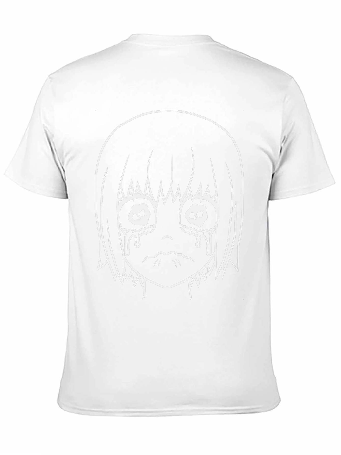 Crying Anime Girl Graphic Black T-Shirt