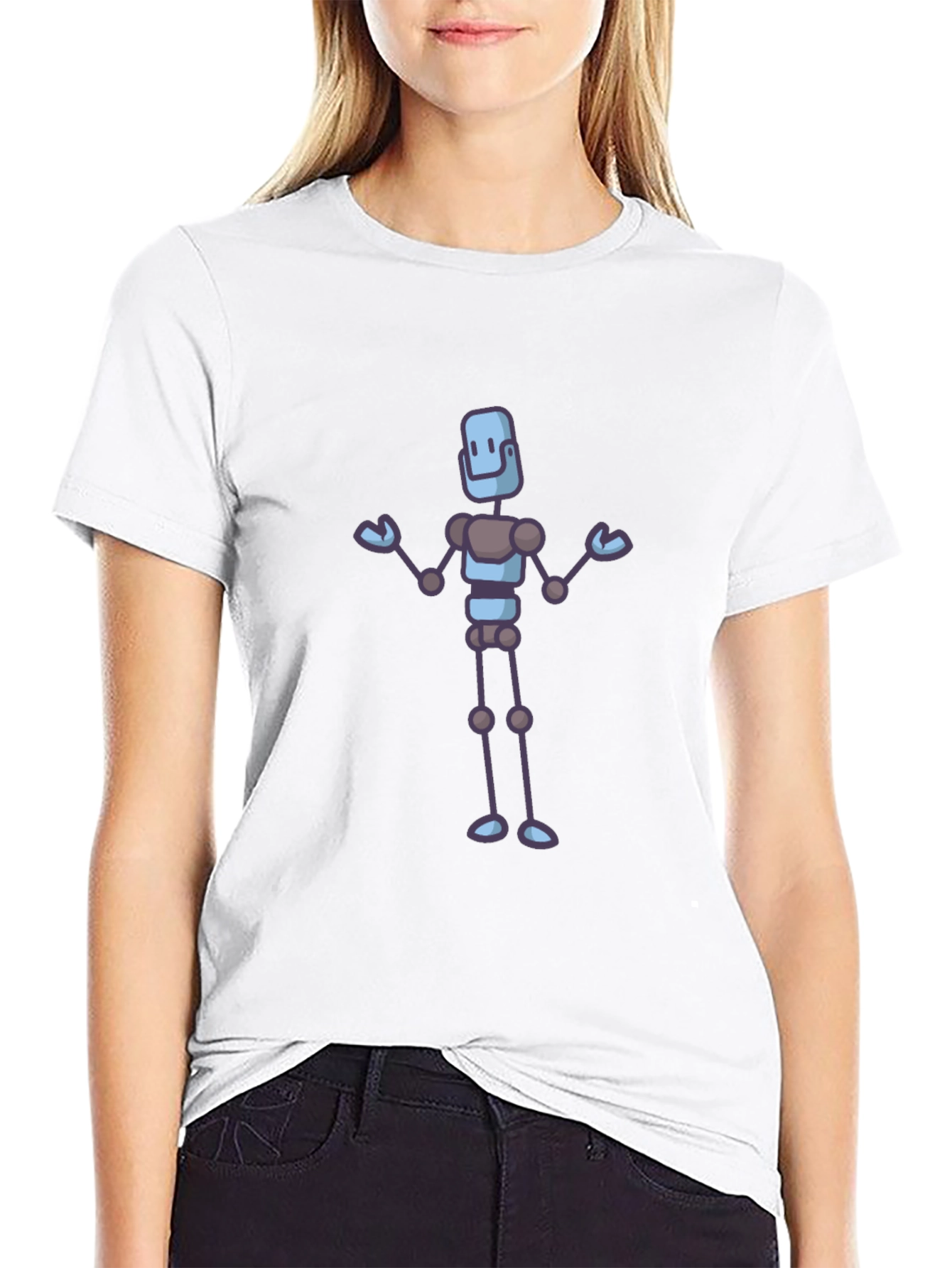Robot Graphic Black T-Shirt - Unique Casual Wear