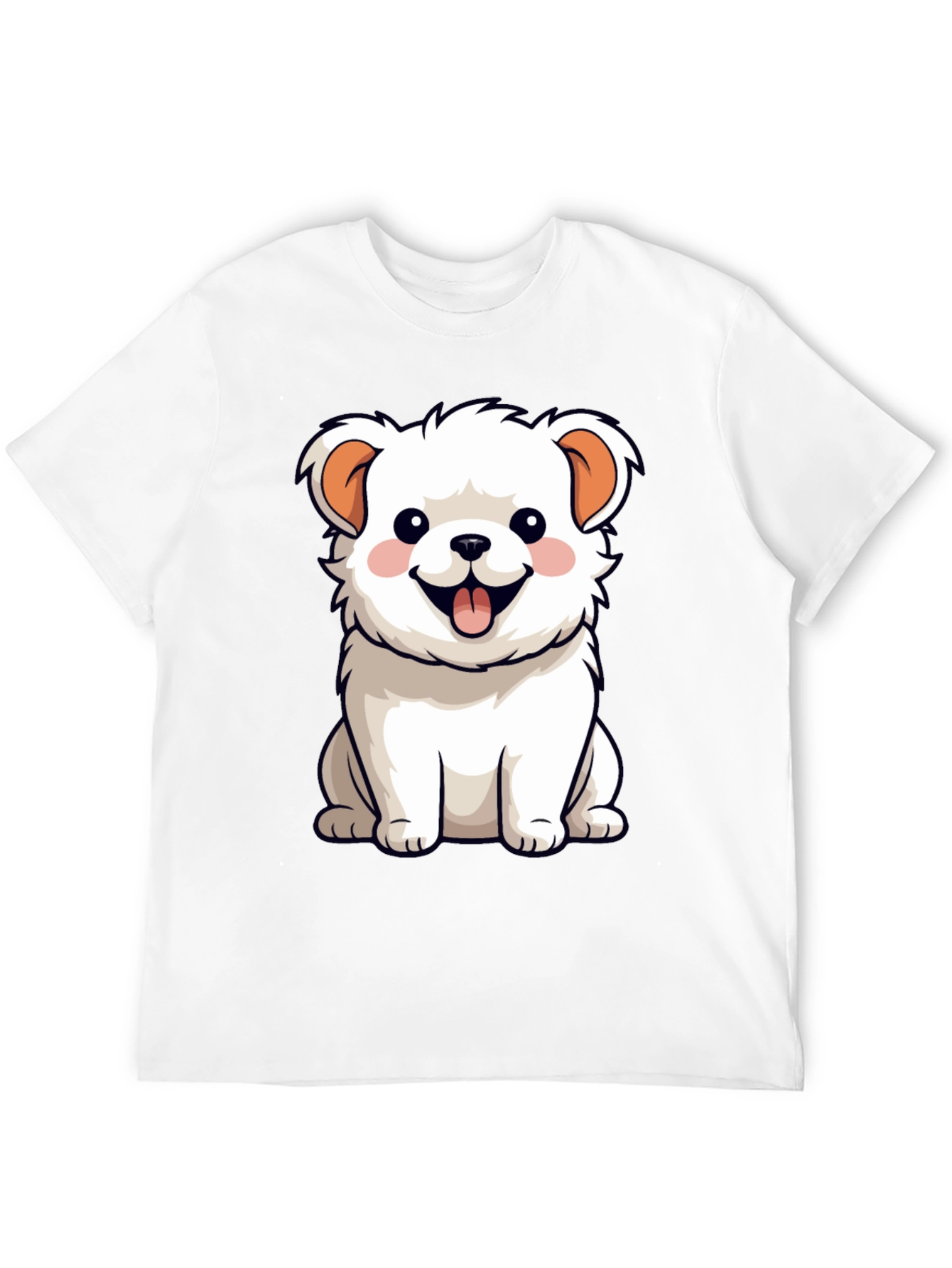 Cute Dog Graphic Tee - Black Cotton Blend