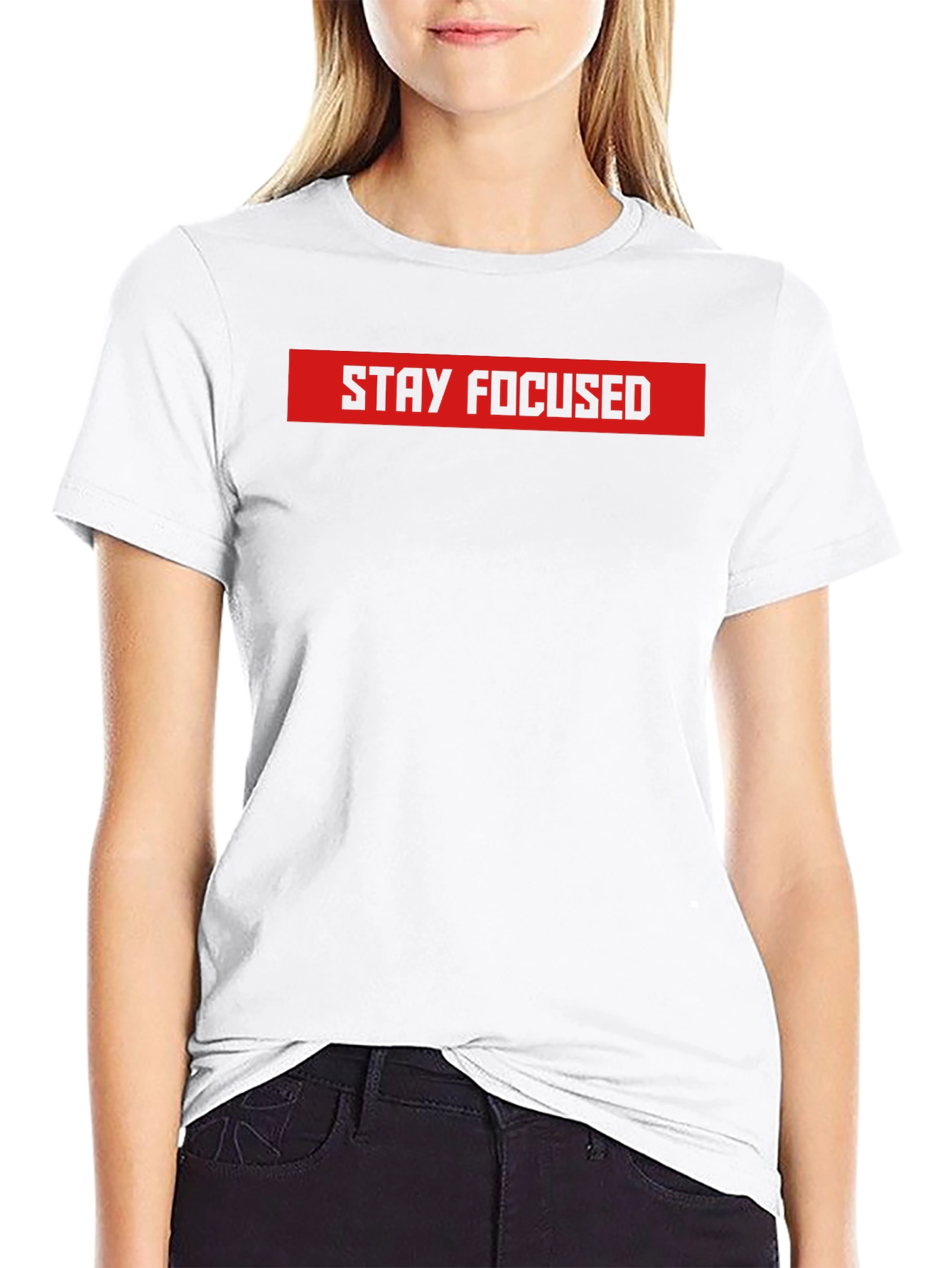 Stay Focused Black Graphic Tee - Motivational Shirt