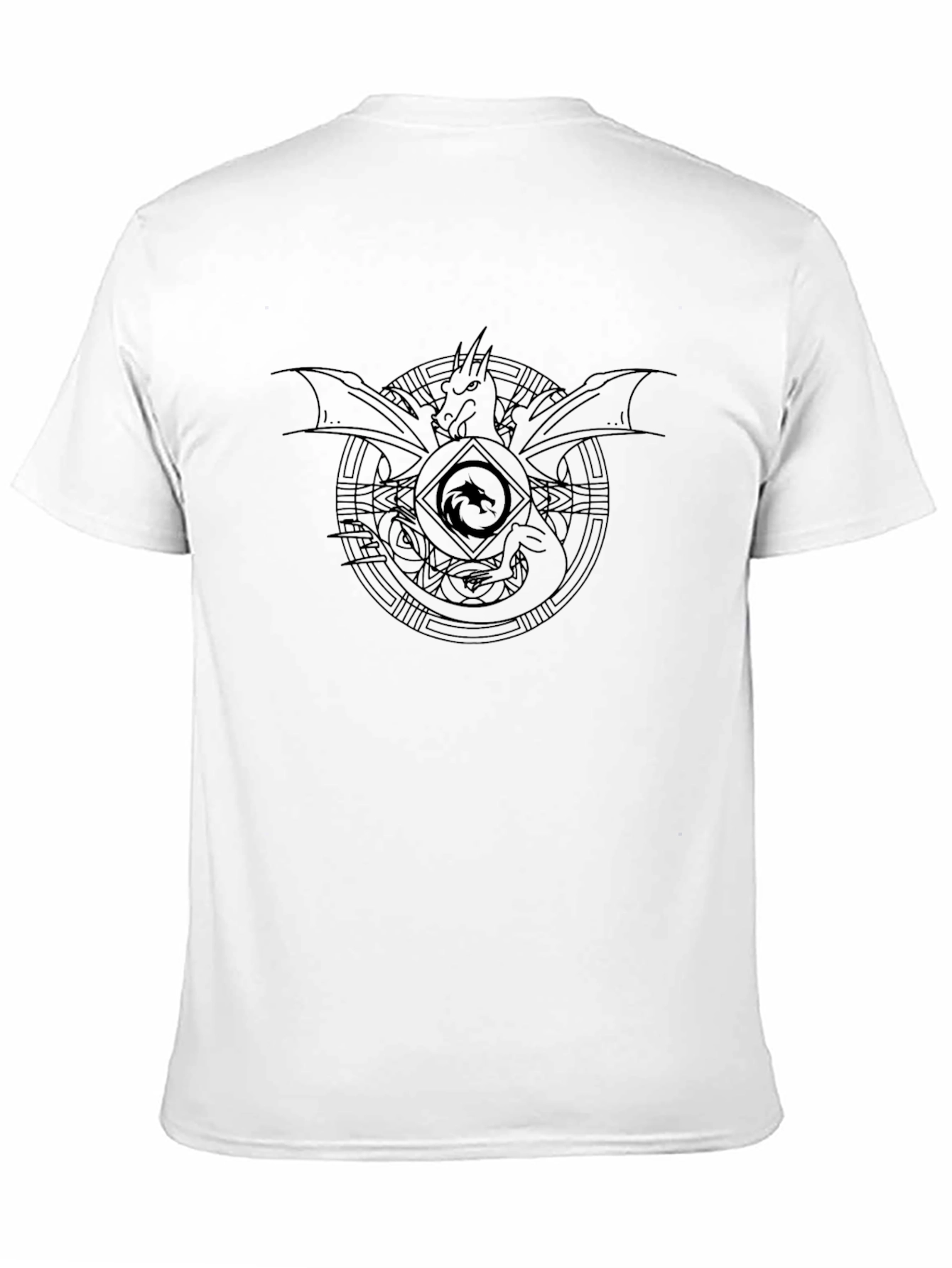 Dragon Circle Graphic Tee - Black Cotton T-Shirt
