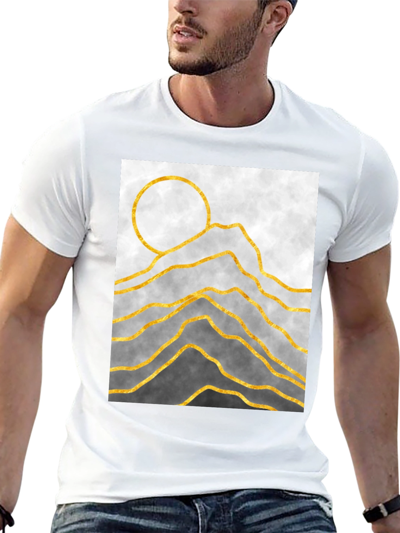 Abstract Mountain Graphic Tee - Modern Art T-Shirt