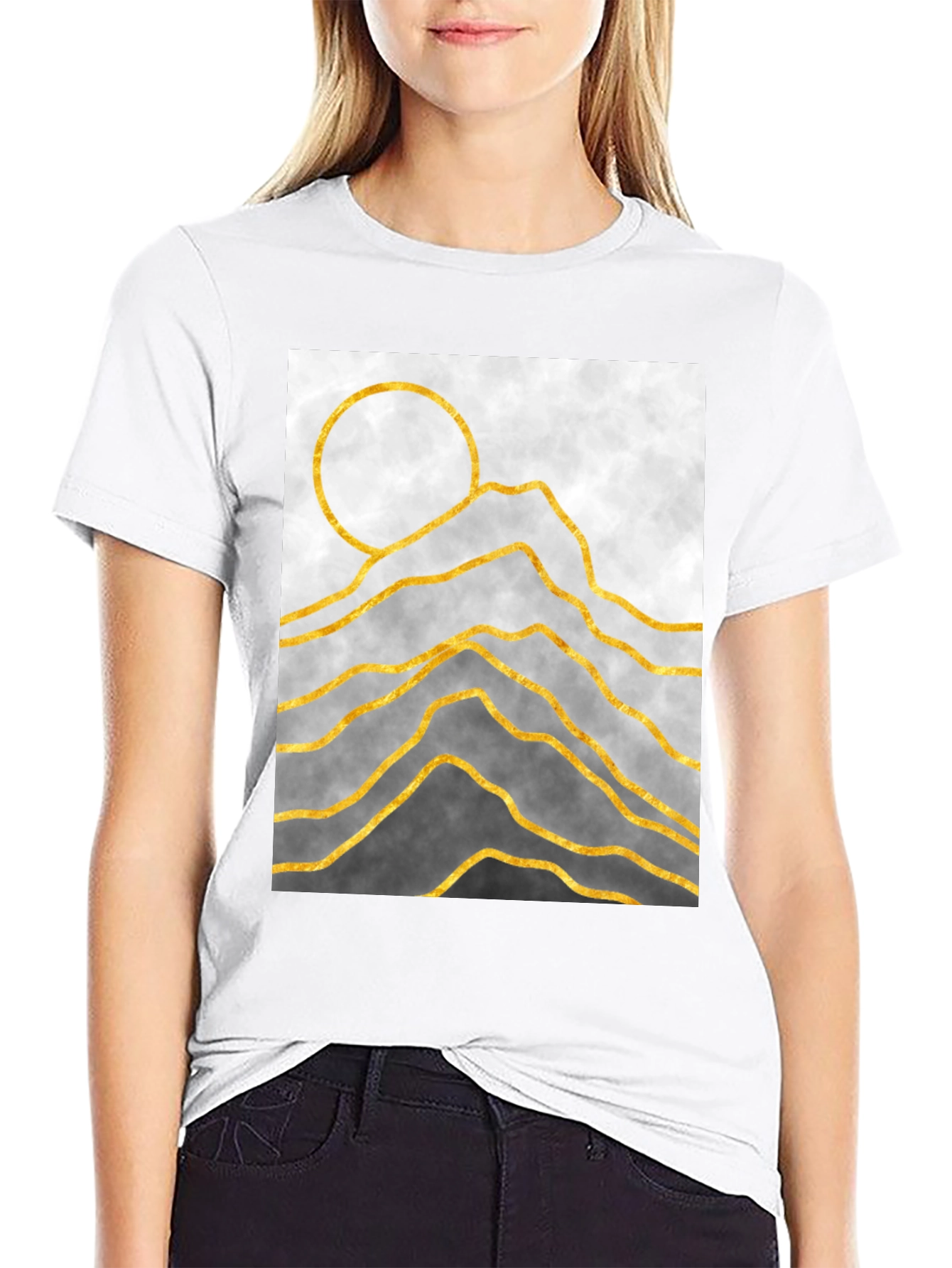 Abstract Mountain Graphic Tee - Modern Art T-Shirt