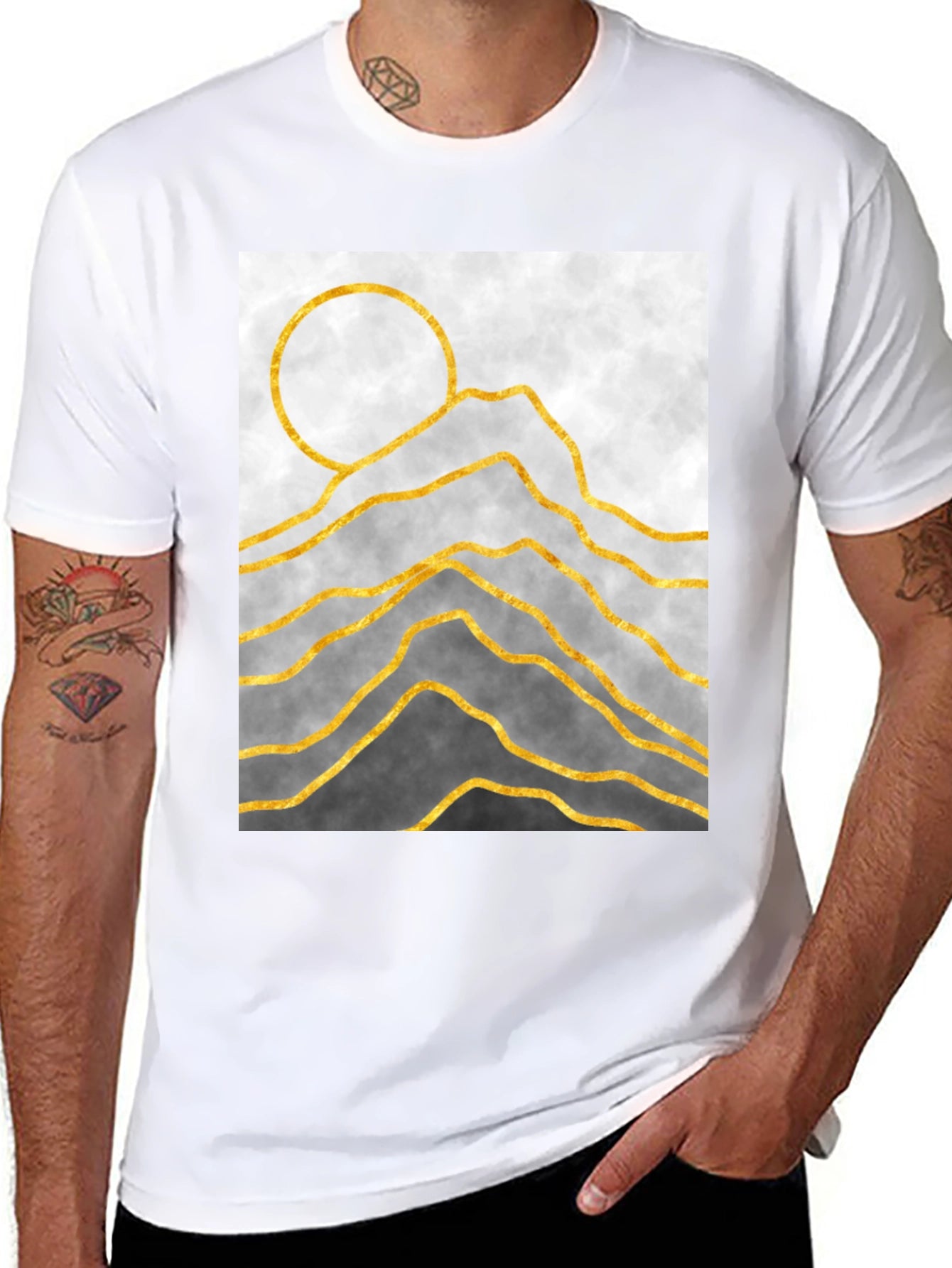 Abstract Mountain Graphic Tee - Modern Art T-Shirt