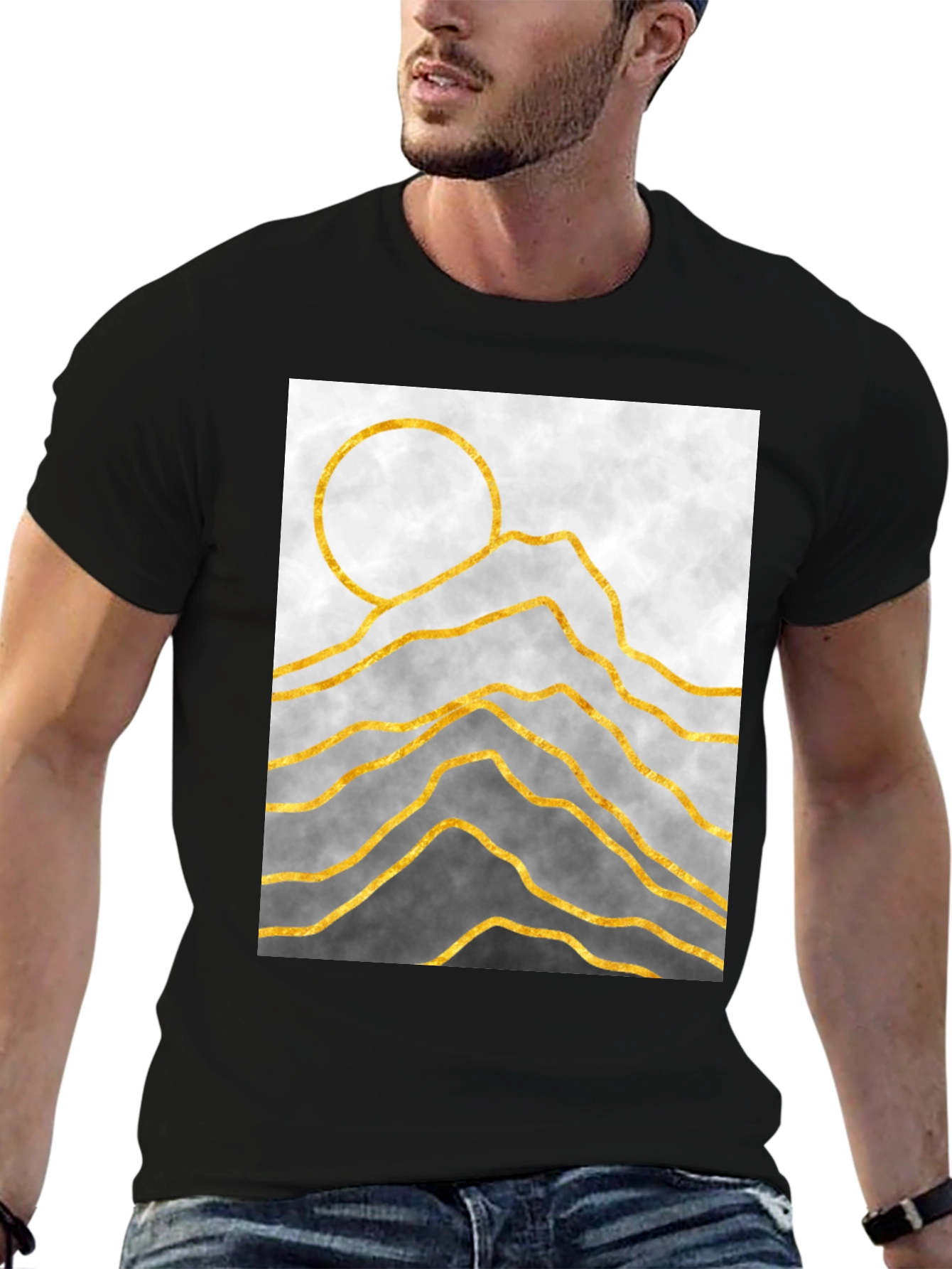 Abstract Mountain Graphic Tee - Modern Art T-Shirt