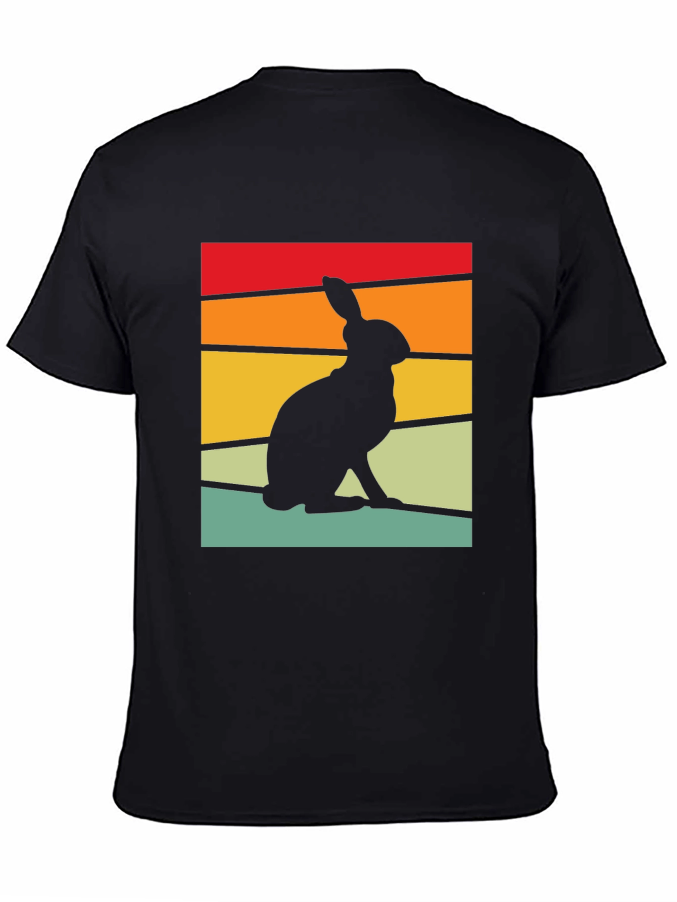 Retro Rabbit Graphic Tee - Black
