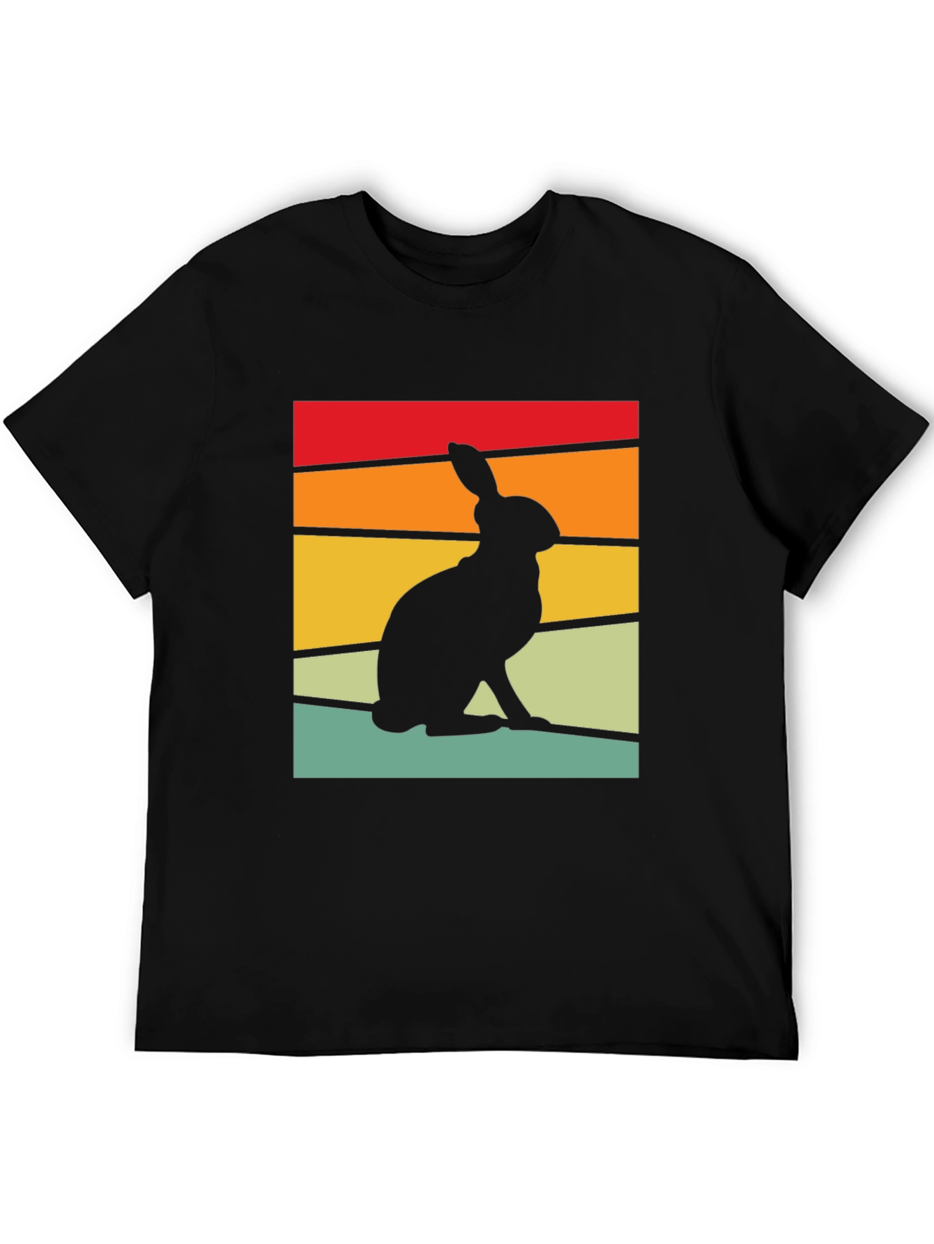 Retro Rabbit Graphic Tee - Black