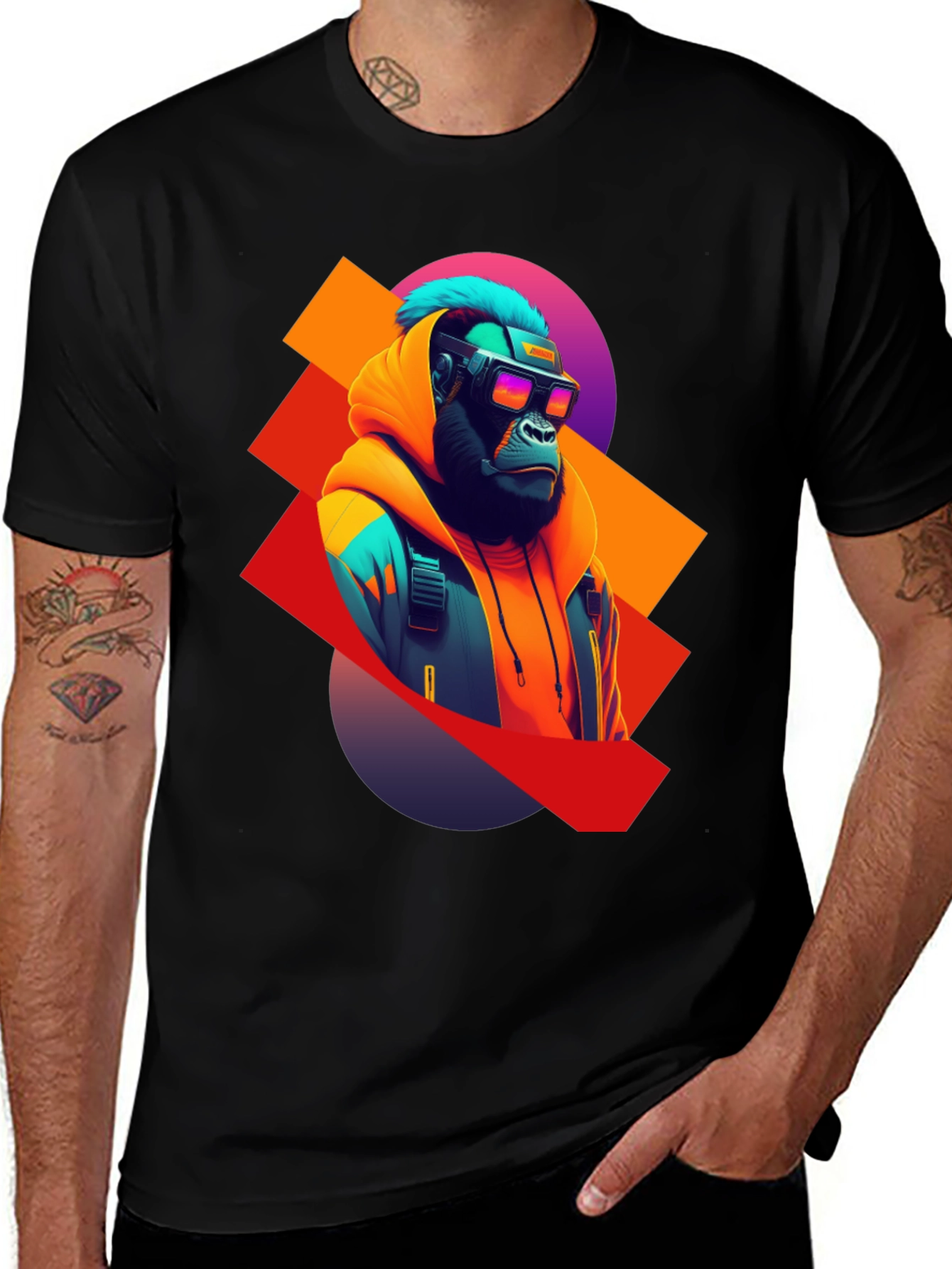 Cyberpunk Gorilla T-Shirt - Unique Graphic Tee