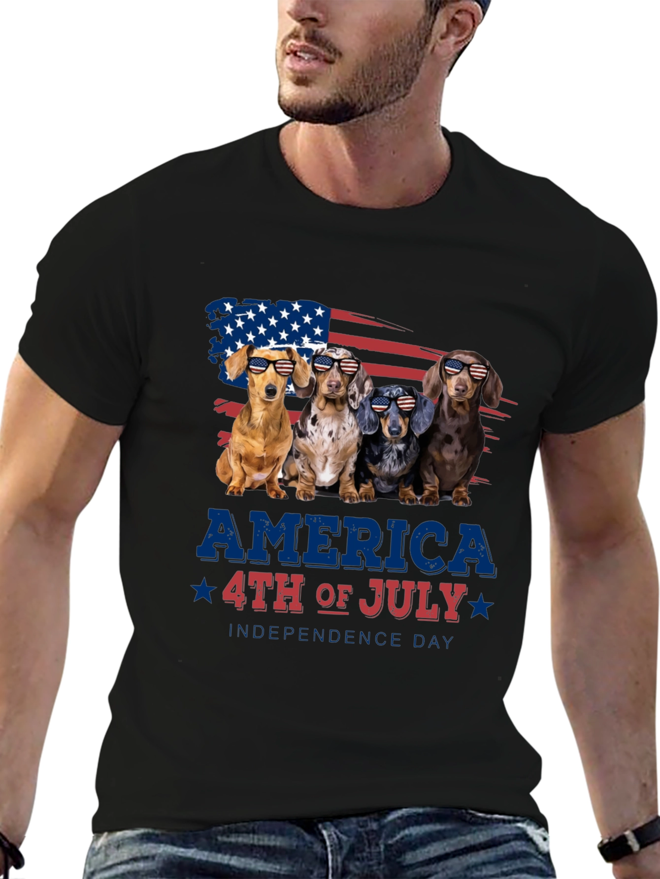 Patriotic Dachshunds 4th of July T-Shirt