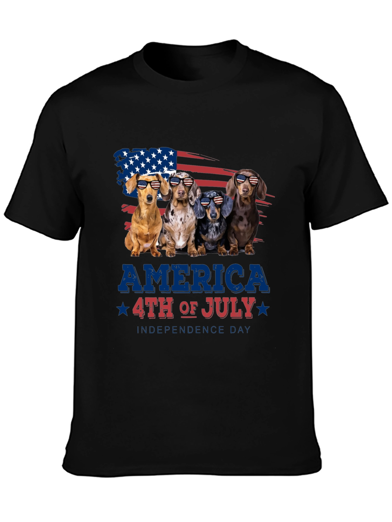 Patriotic Dachshunds 4th of July T-Shirt
