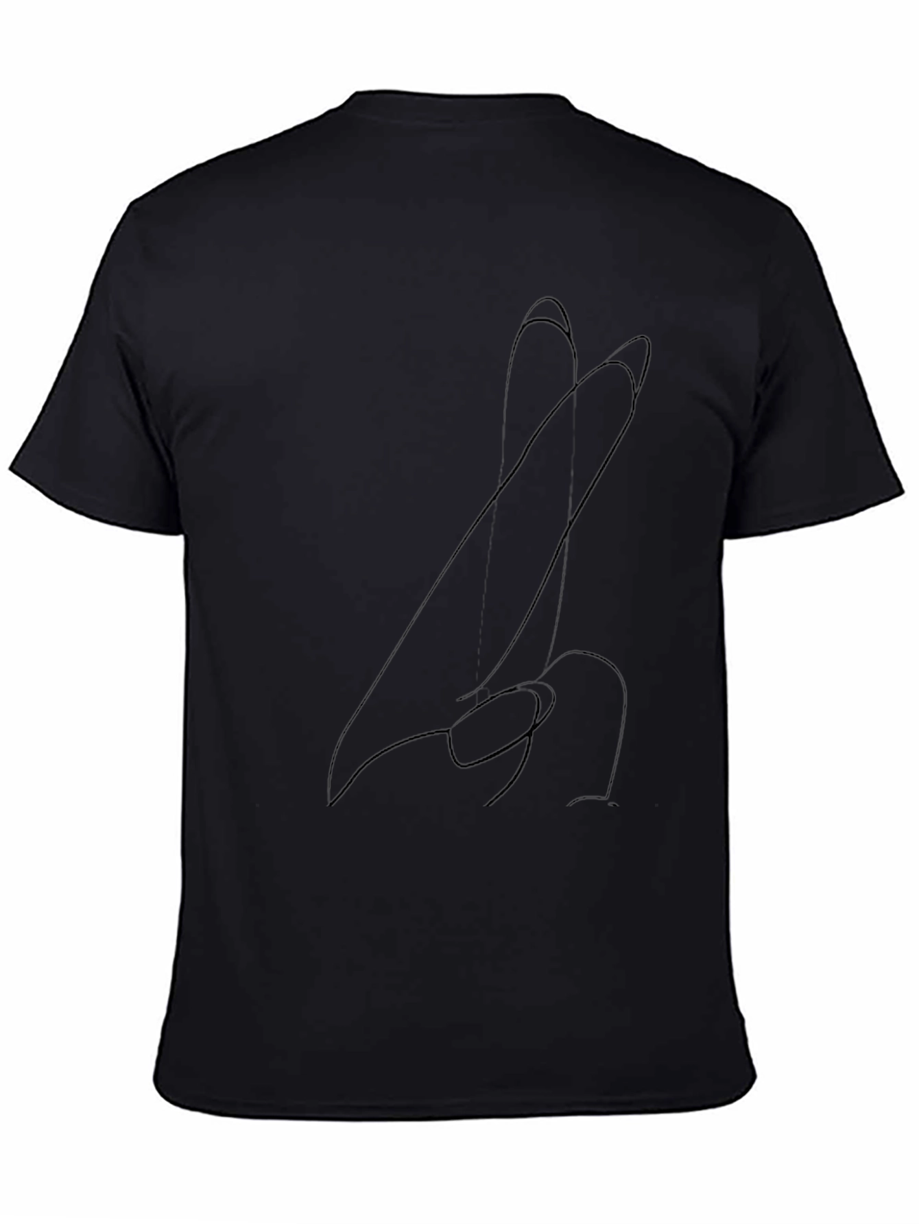 Abstract Line Art Black T-Shirt for Men