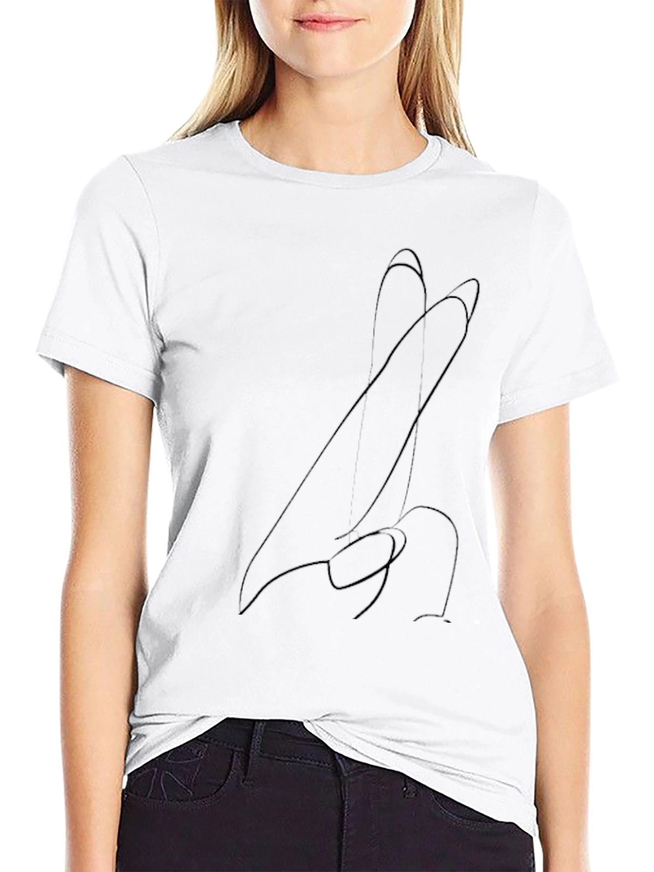 Abstract Line Art Black T-Shirt for Men