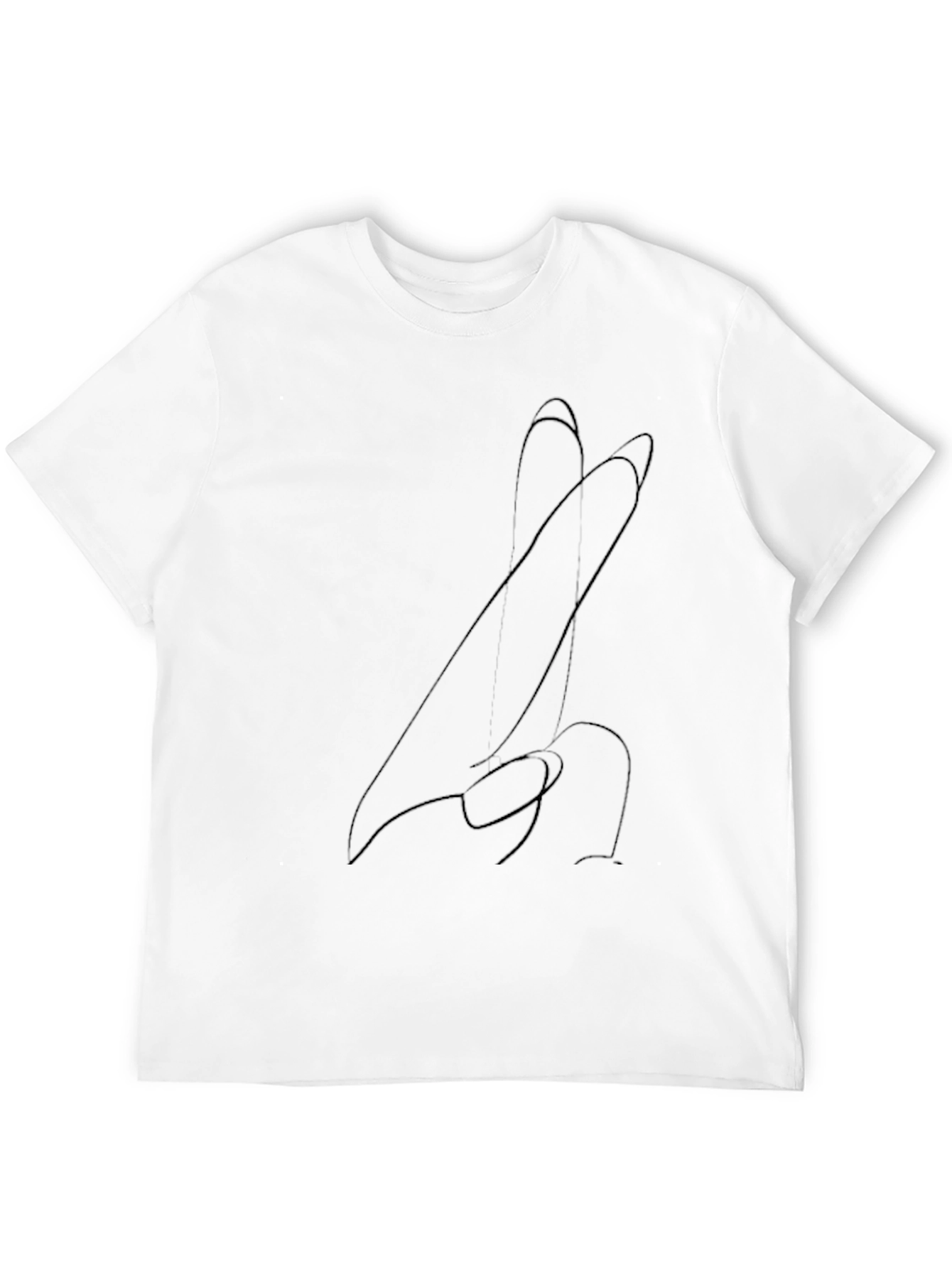 Abstract Line Art Black T-Shirt for Men