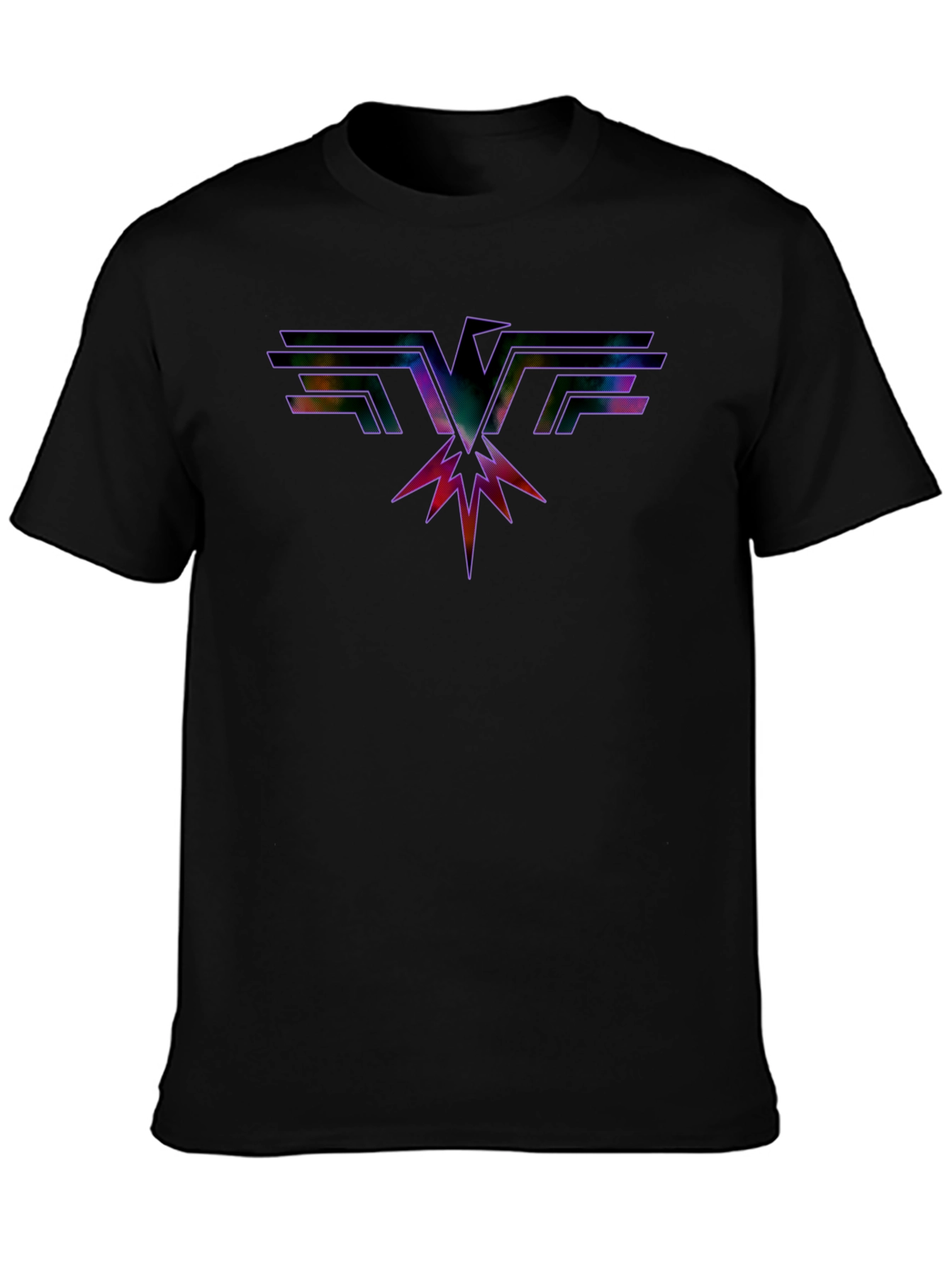 Retro Rock Eagle Graphic Black T-Shirt