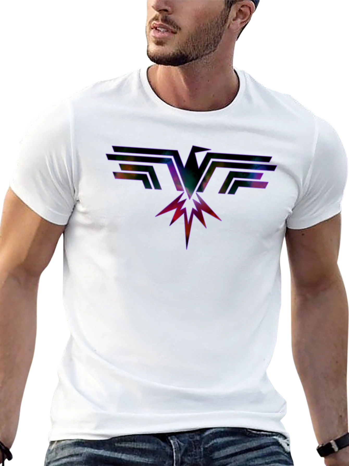 Retro Rock Eagle Graphic Black T-Shirt