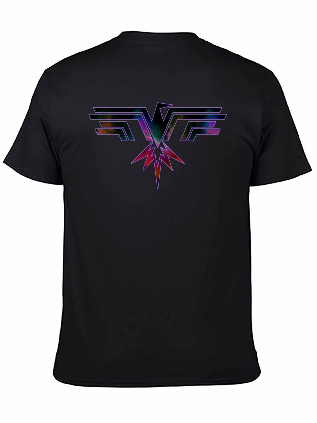 Retro Rock Eagle Graphic Black T-Shirt